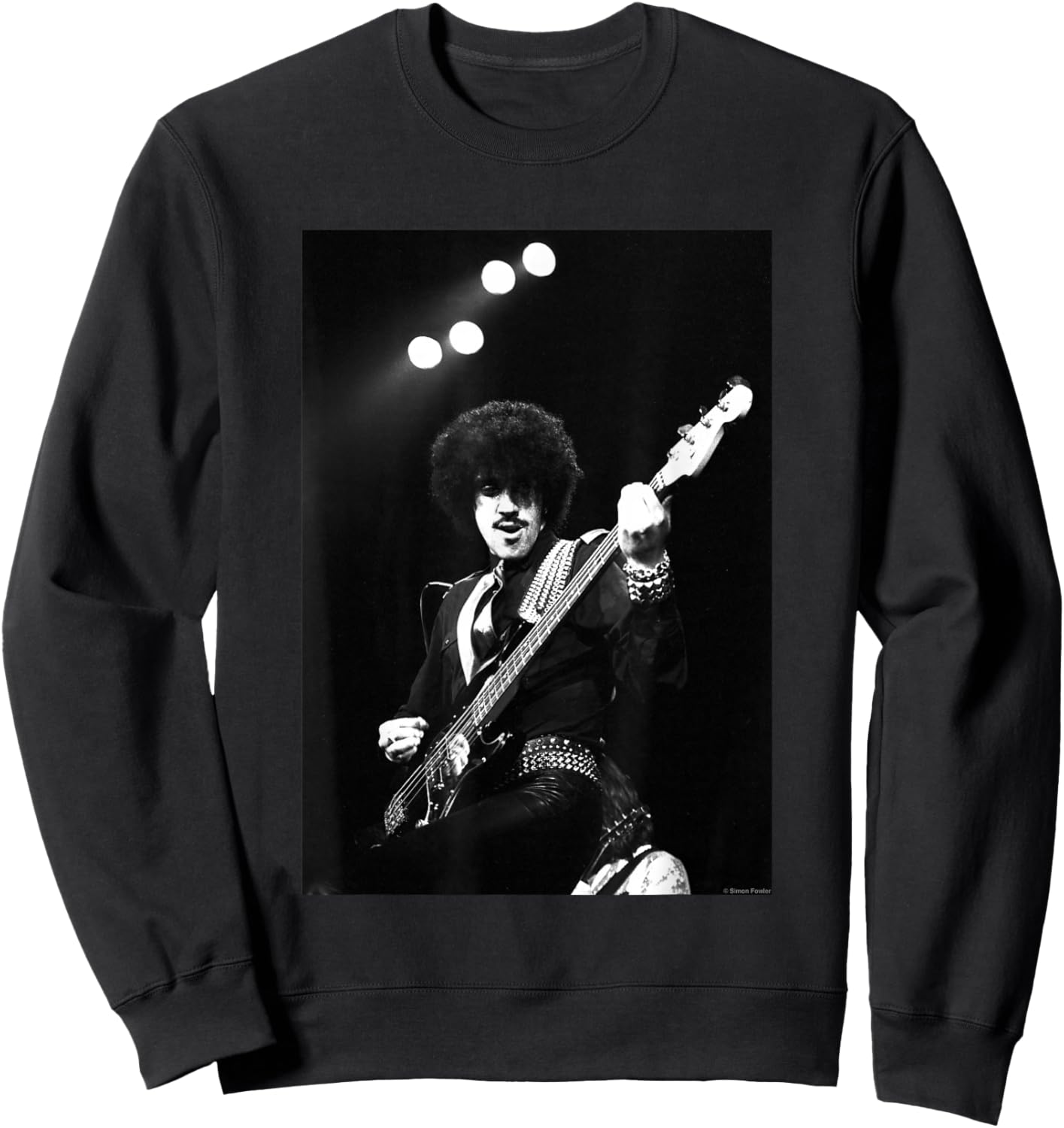 Phil Lynott Of Thin Lizzy Live By Simon Fowler Sweatshirt - Sweatshirt | Black