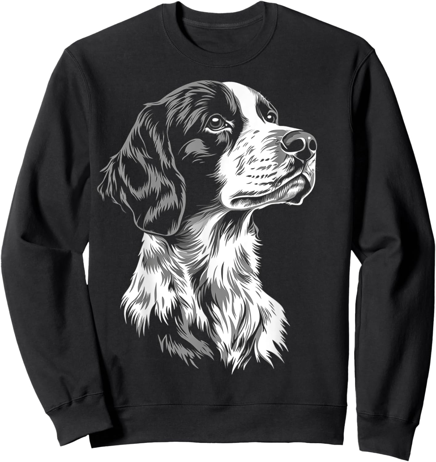 English Setter Dog Motif Pet Illustration English Setter Sweatshirt - Sweatshirt | Black