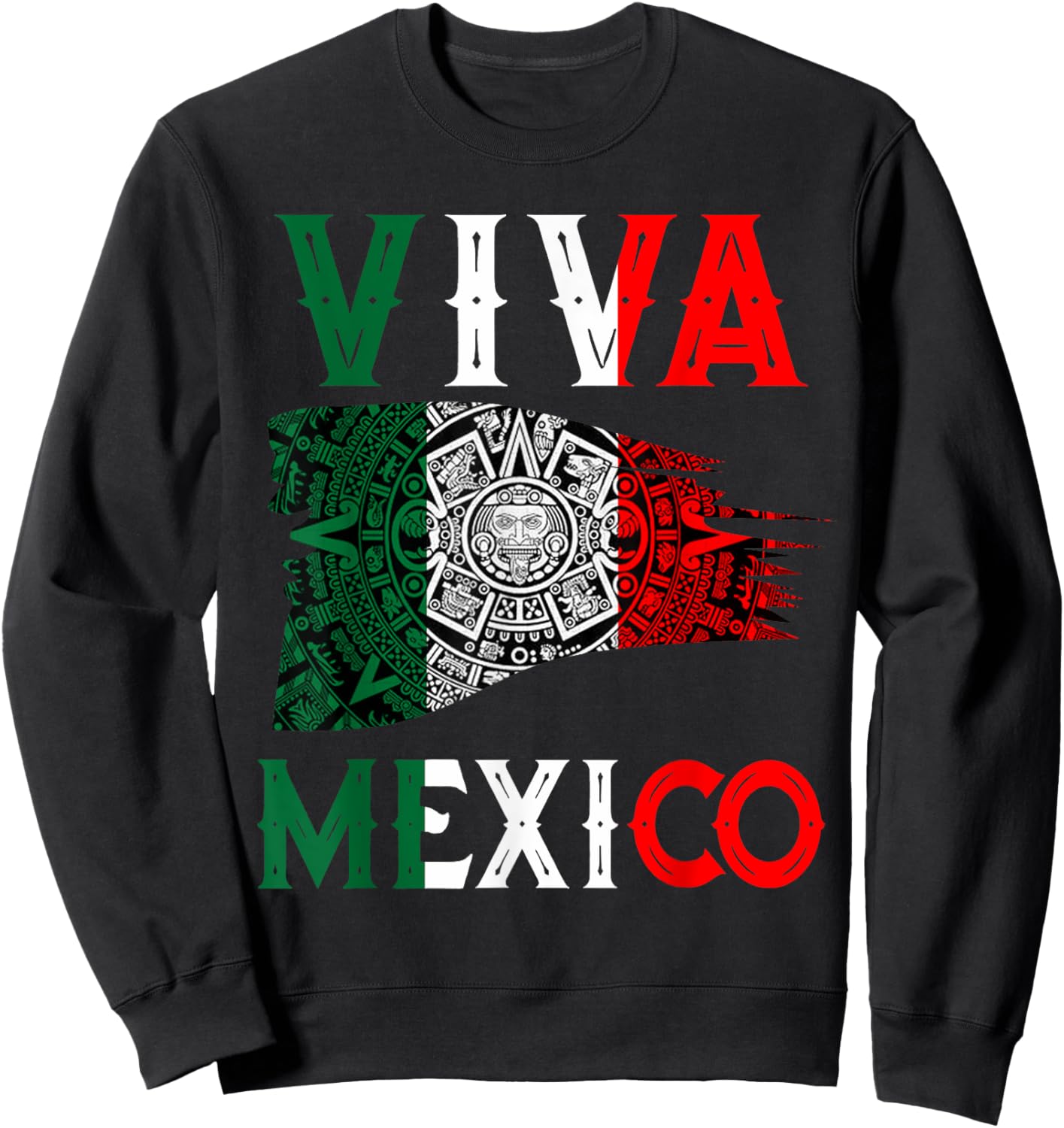Viva Mexico Flag Kids Toddler Mexican Independence Day Sweatshirt - Sweatshirt | Black