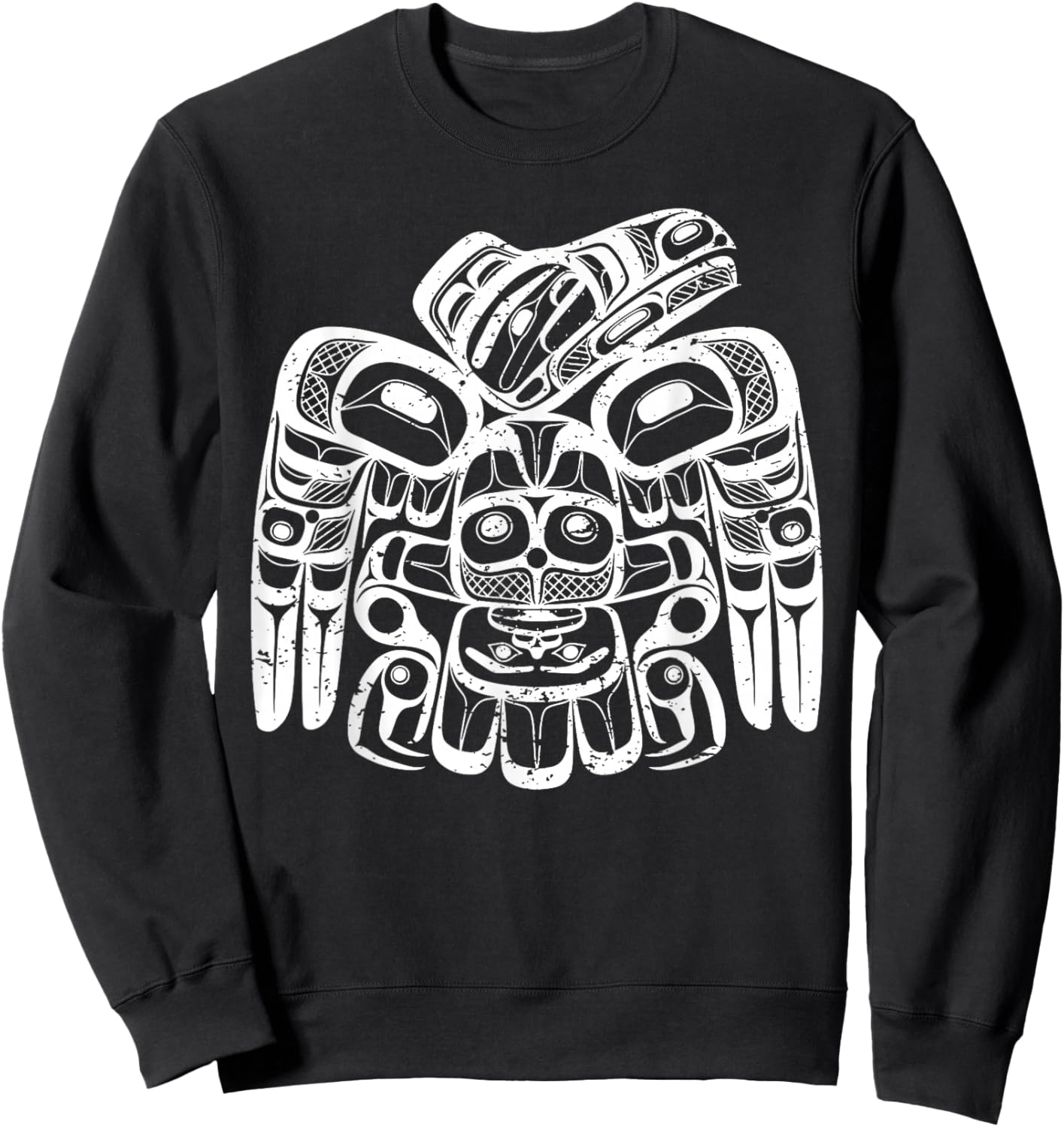 Vintage Haida Raven Native American Raven Tlingit Men Women Sweatshirt - Sweatshirt | Black