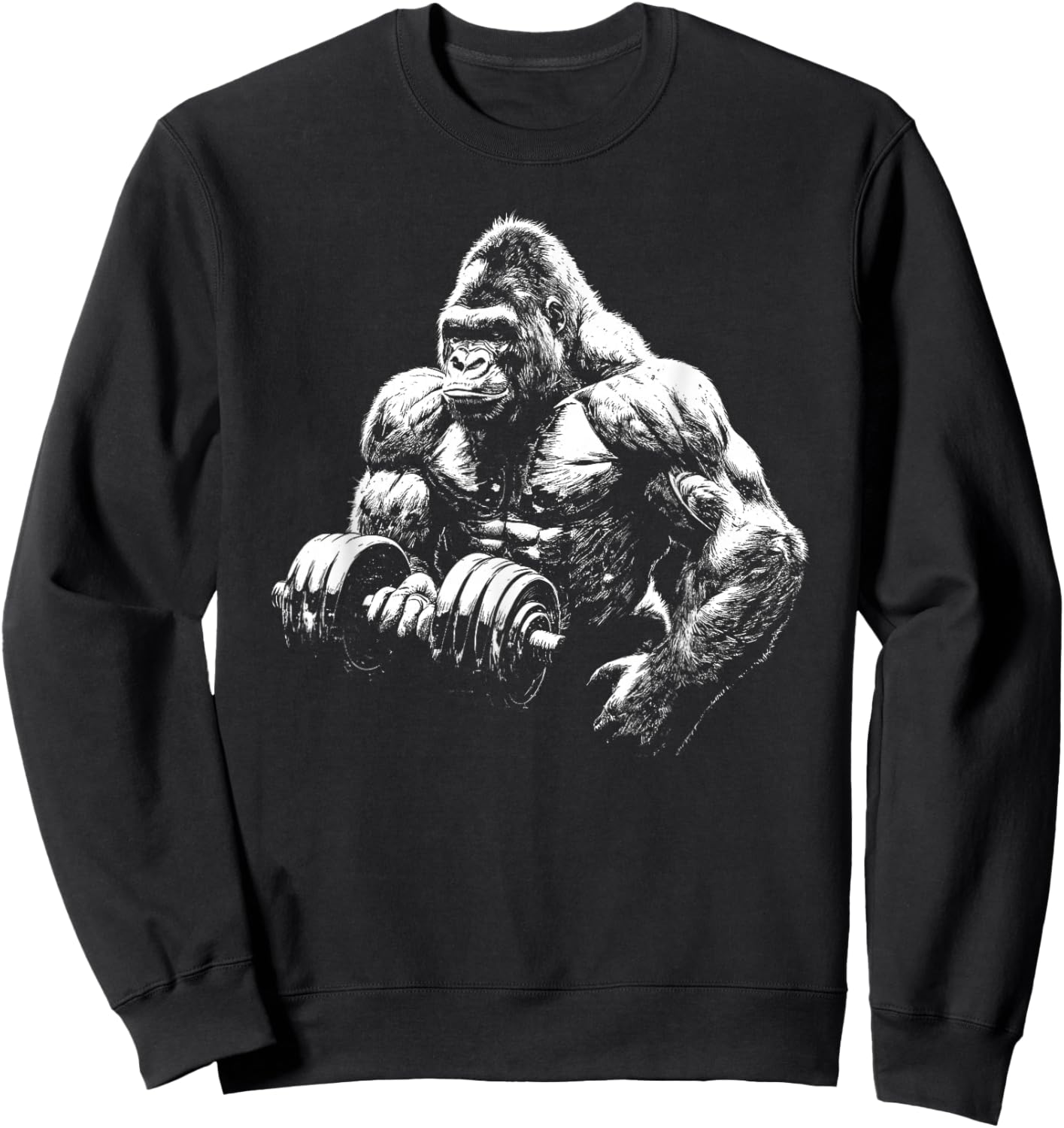 Gorilla Monkey Gym Wear Bodybuilding Workout Motivation Sweatshirt - Sweatshirt | Black