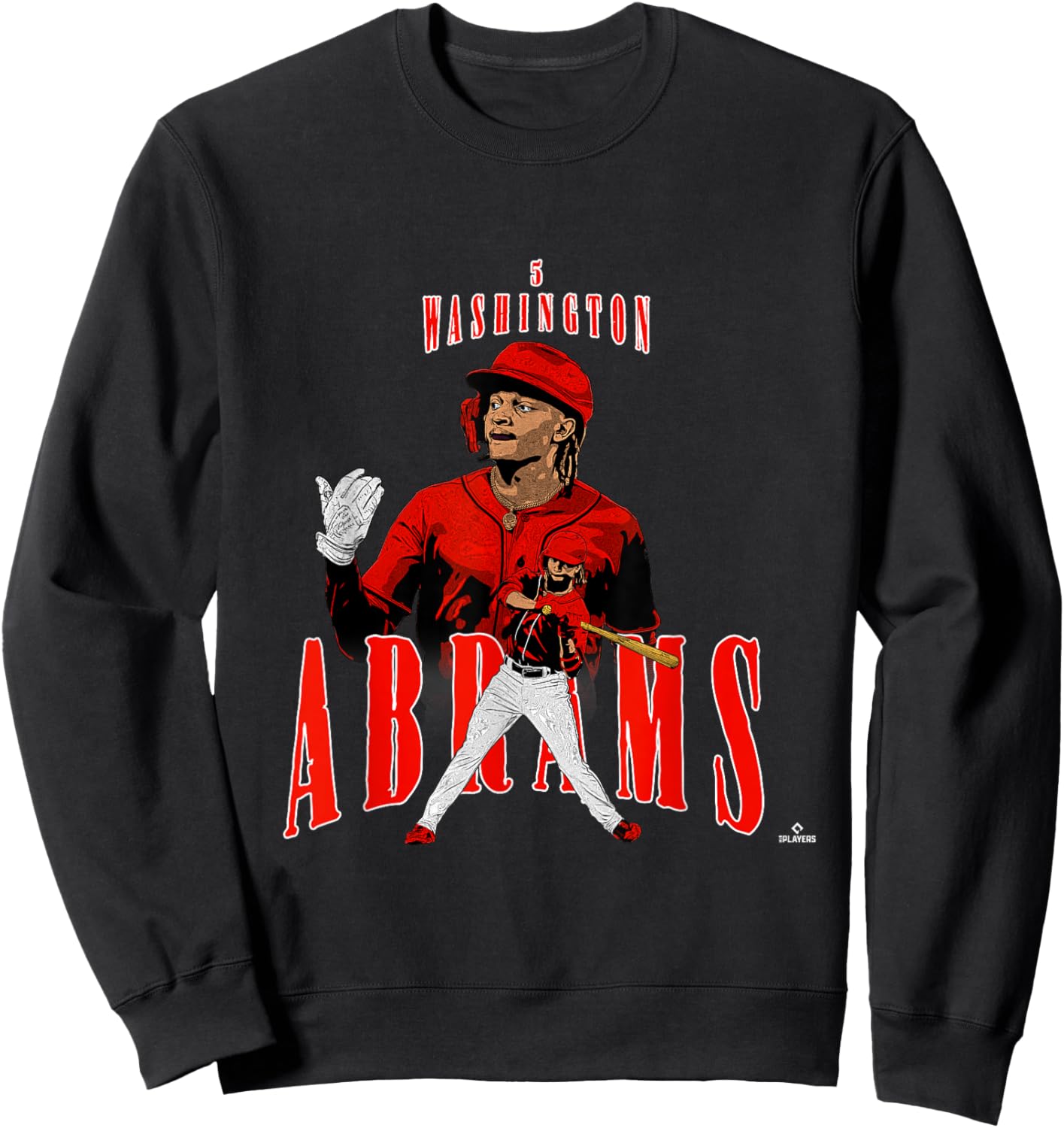 License Champs | CJ Abrams | Washington Baseball Players | MLBCJBRA3002 Sweatshirt - Sweatshirt | Black
