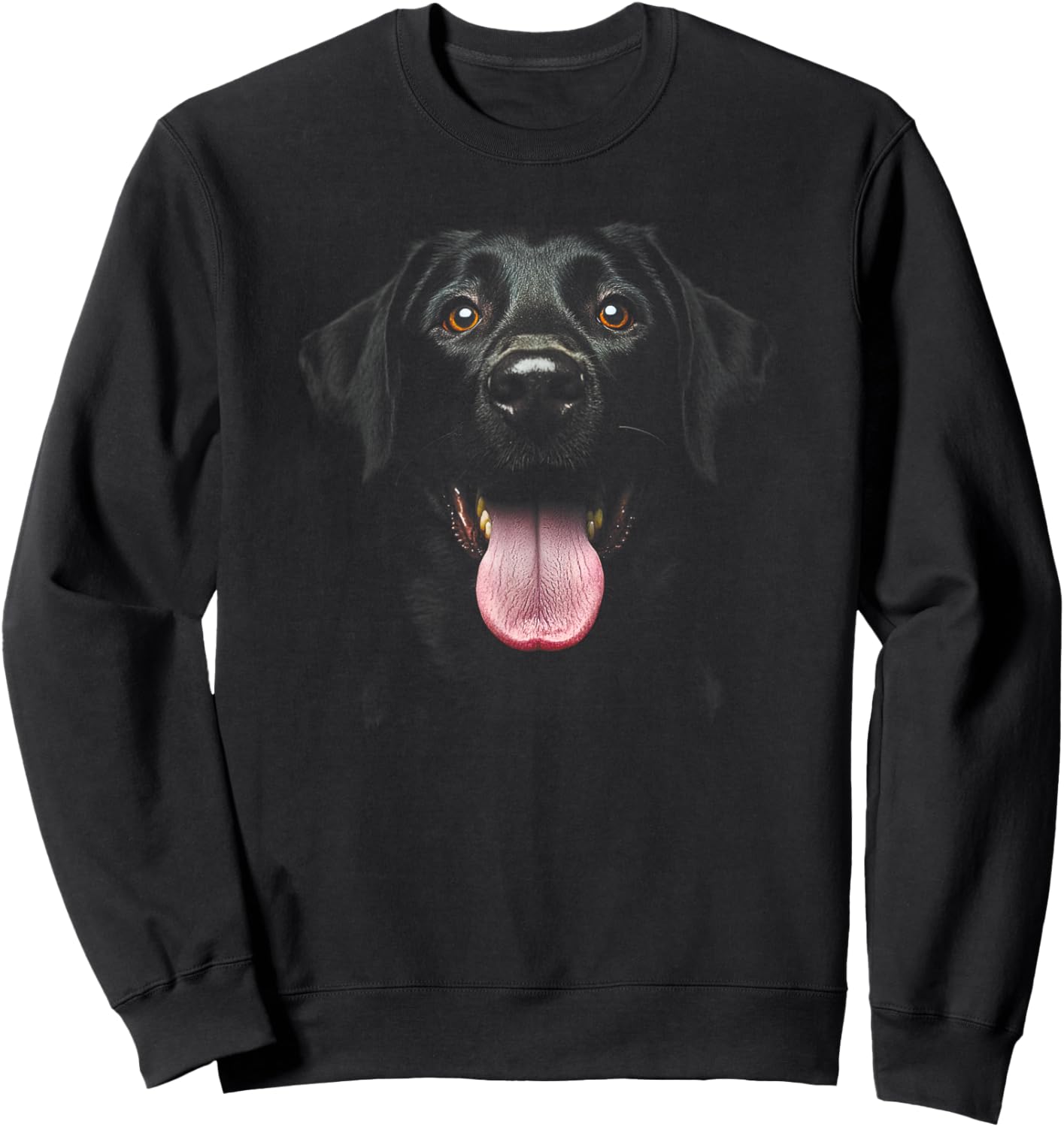 Cute Black Labrador Retriever Puppy Dog Face Lab Sweatshirt - Sweatshirt | Black