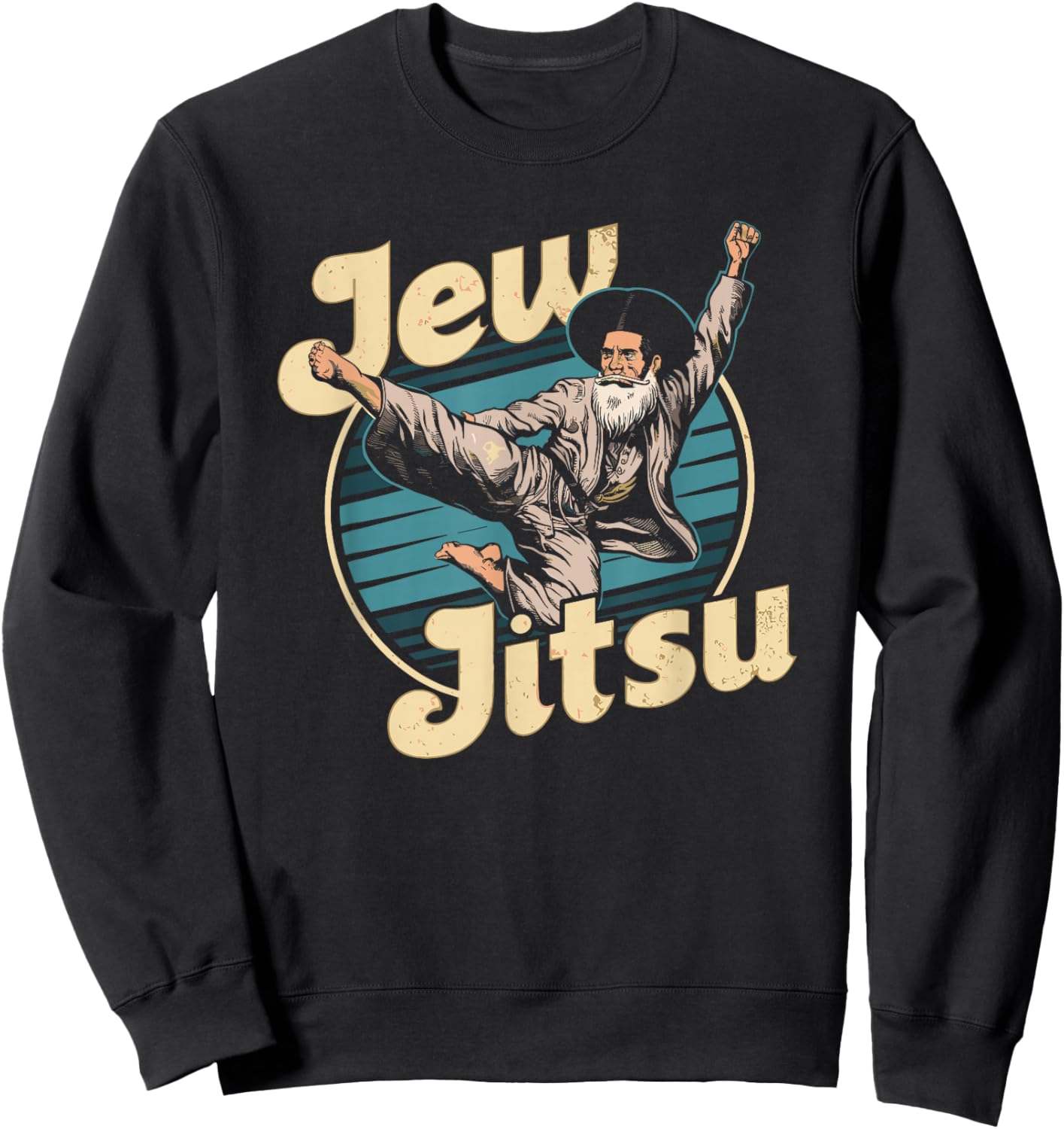 Jew Karate Jitsu Hanukkah Jiu Jitsu Martial Arts Dance Sweatshirt - Sweatshirt | Black