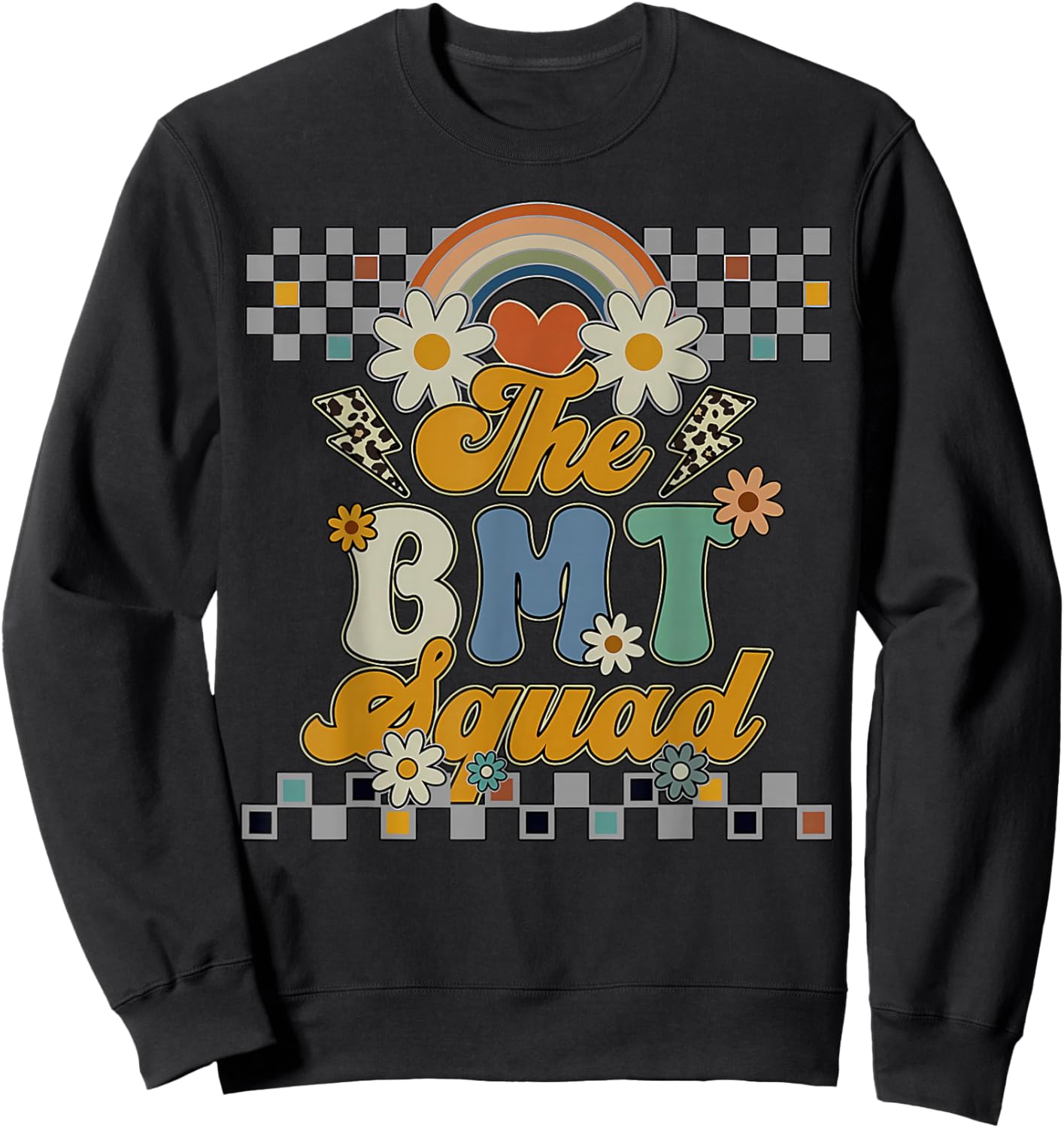 Groovy BMT Squad Bone Marrow Transplant Nurse RN Nursing Sweatshirt - Sweatshirt | Black