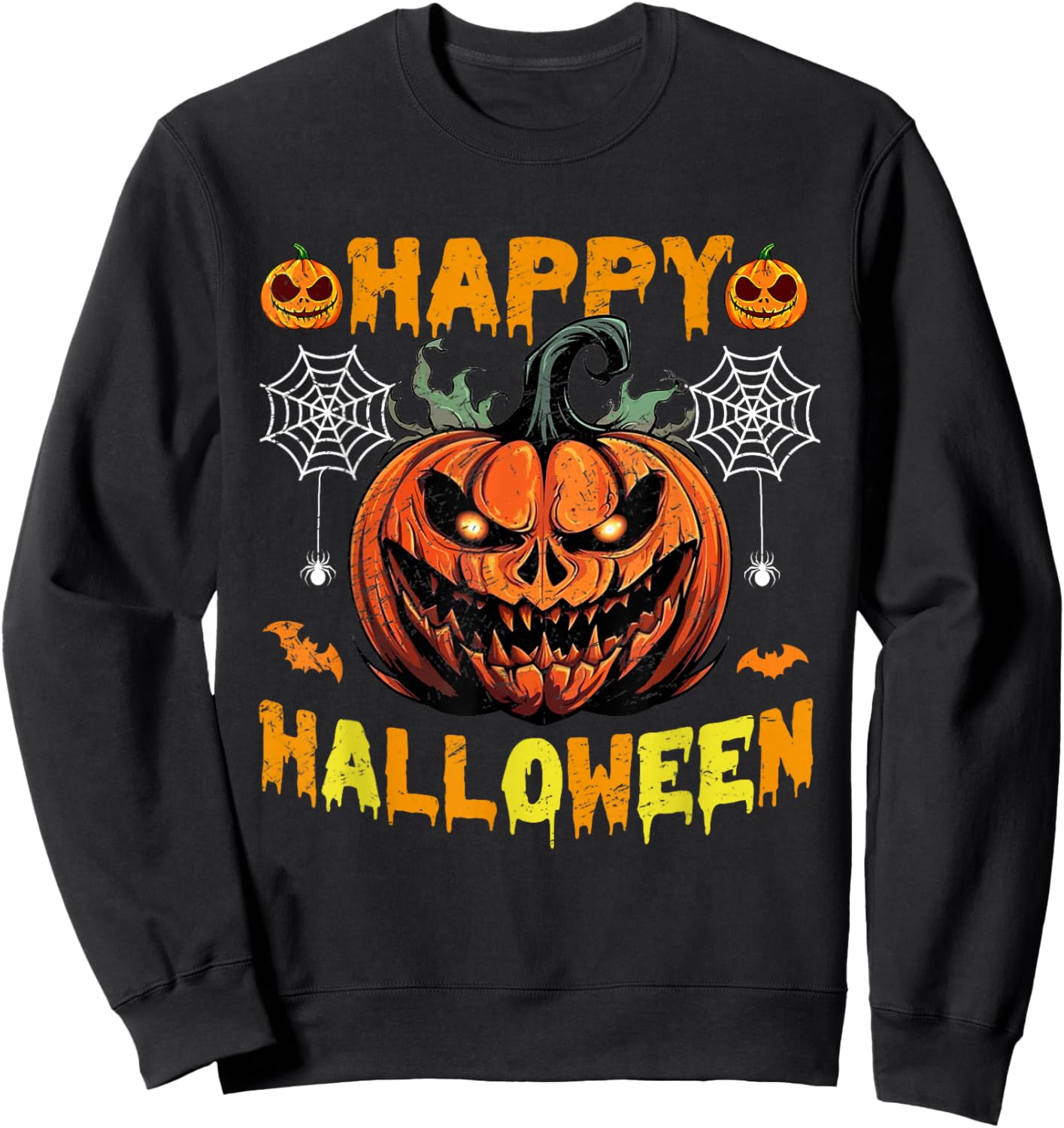 Funny Halloween Trick Or Treat Pumpkin Happy Halloween 2025 Sweatshirt - Sweatshirt | Black