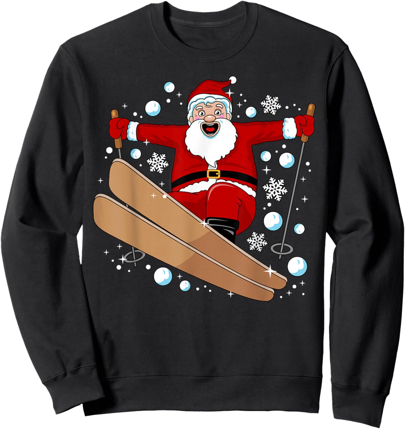 Funny Skiing Design Women Downhill Ski Lover Skier Sweatshirt - Sweatshirt | Black