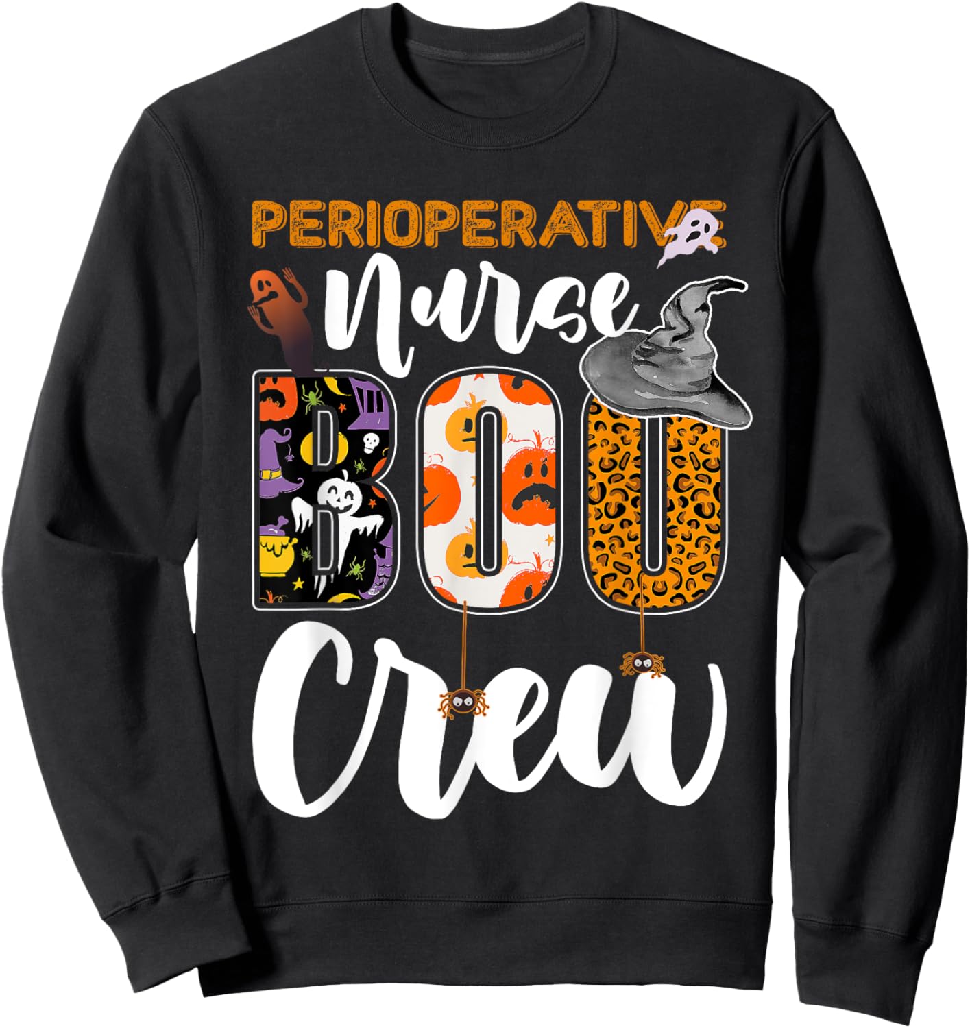 Perioperative Nurse Boo Crew Halloween Matching RN Sweatshirt - Sweatshirt | Black