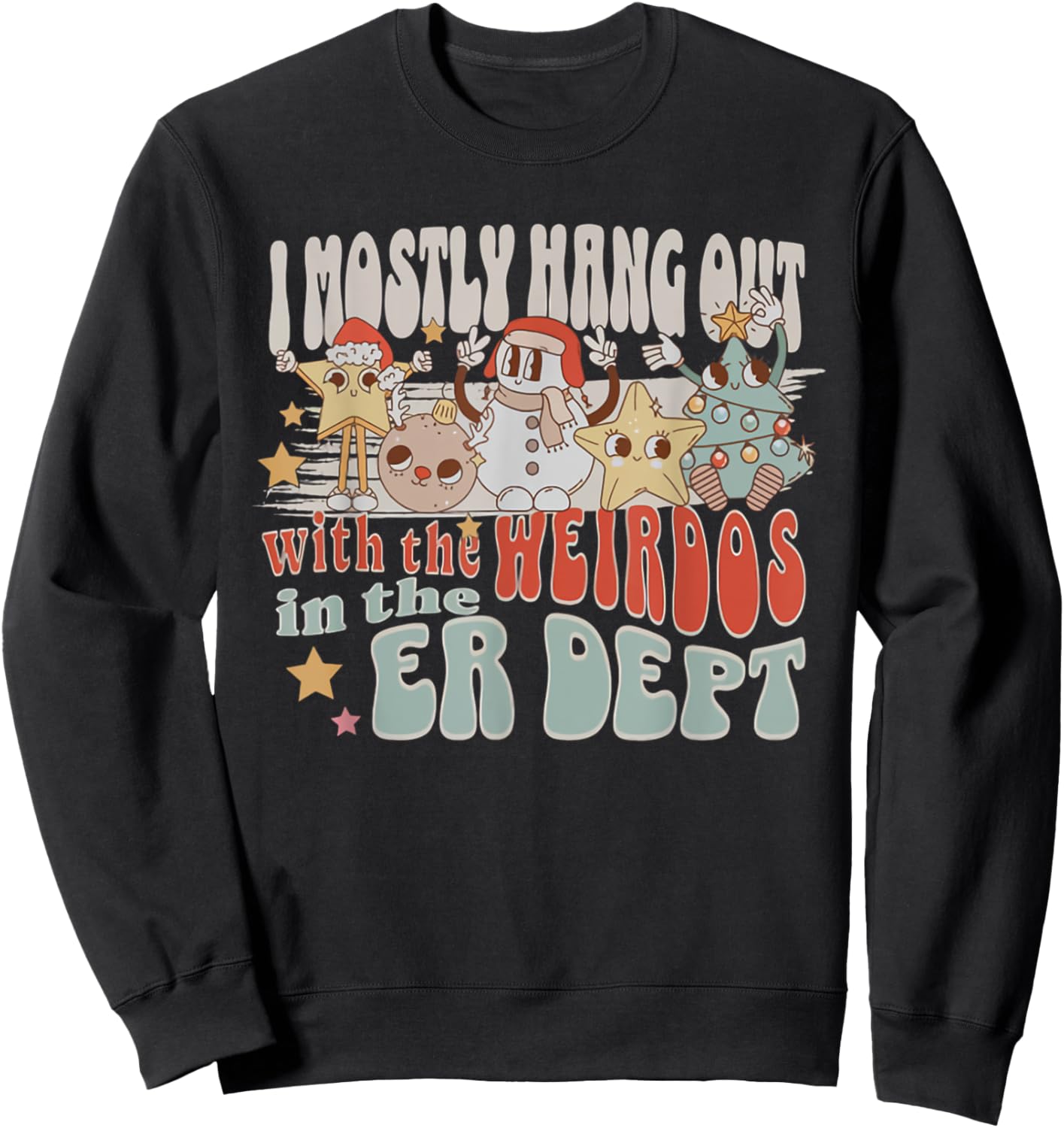 ER Nurse Christmas Emergency Department Nurse ED Tech Sweatshirt - Sweatshirt | Black
