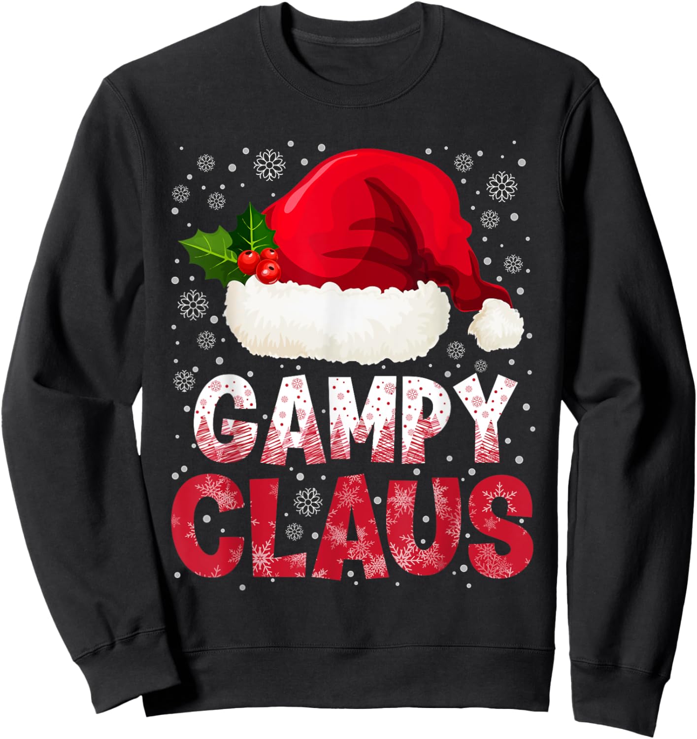 Gampy Claus Christmas Santa Hat Pajama Family Matching Men Sweatshirt - Sweatshirt | Black