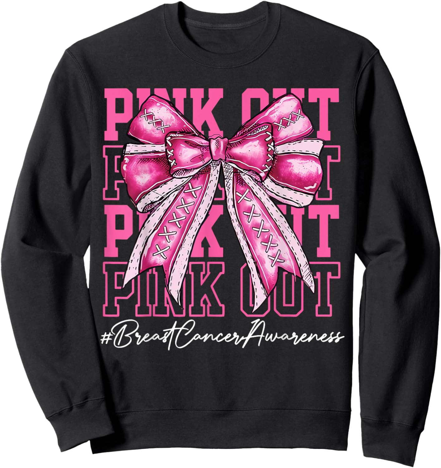 Pink Out Tackle Breast Cancer Awareness American Football Sweatshirt - Sweatshirt | Black