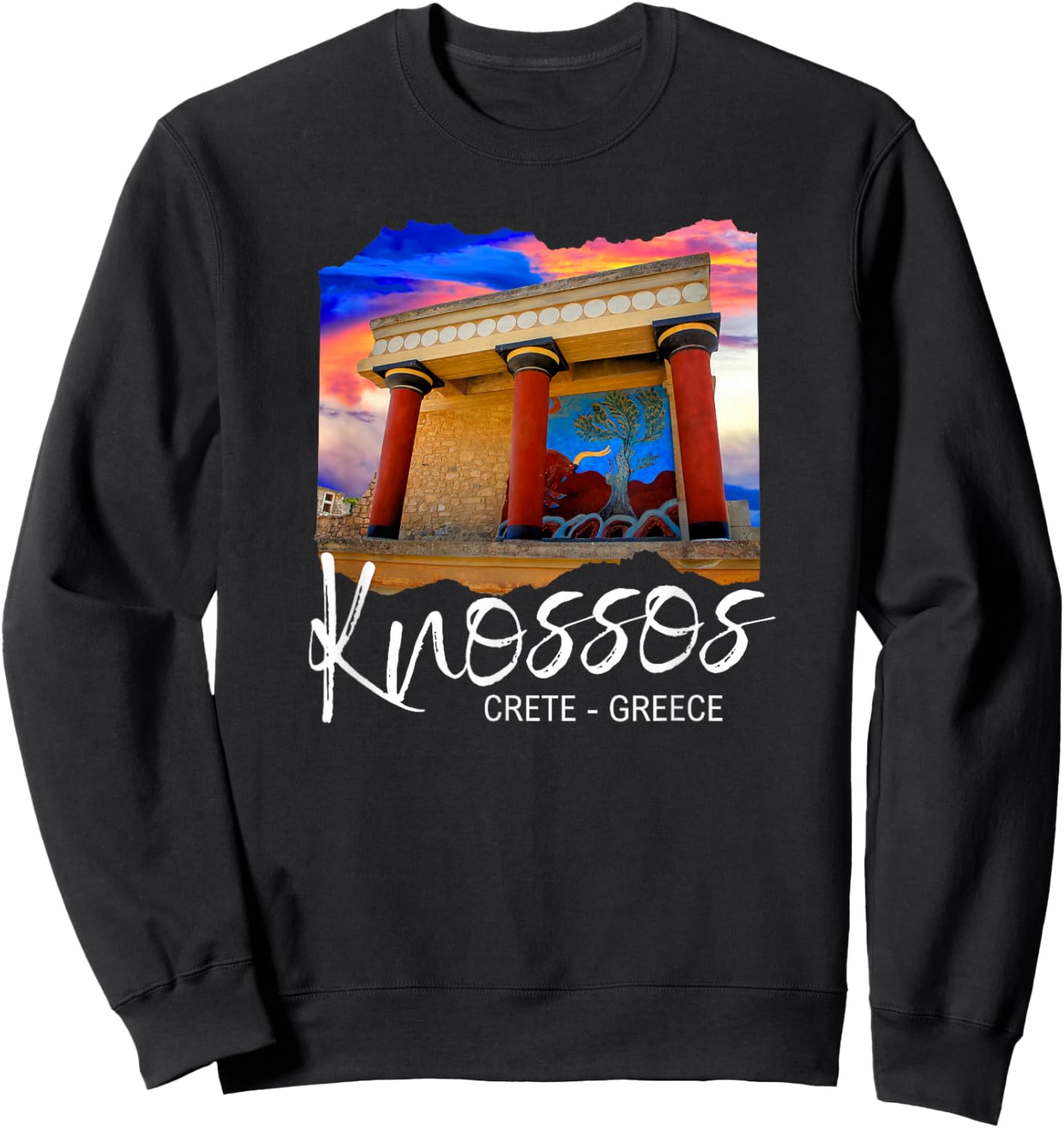 Knossos Crete / Knossos Greece Sweatshirt - Sweatshirt | Black