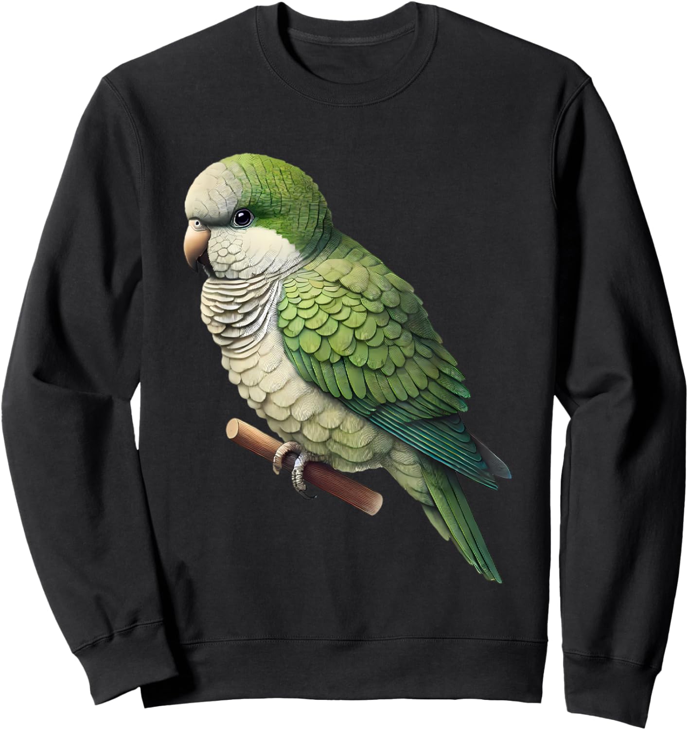 Monk Parrot Quaker Parakeet Bird Lover Sweatshirt - Sweatshirt | Black