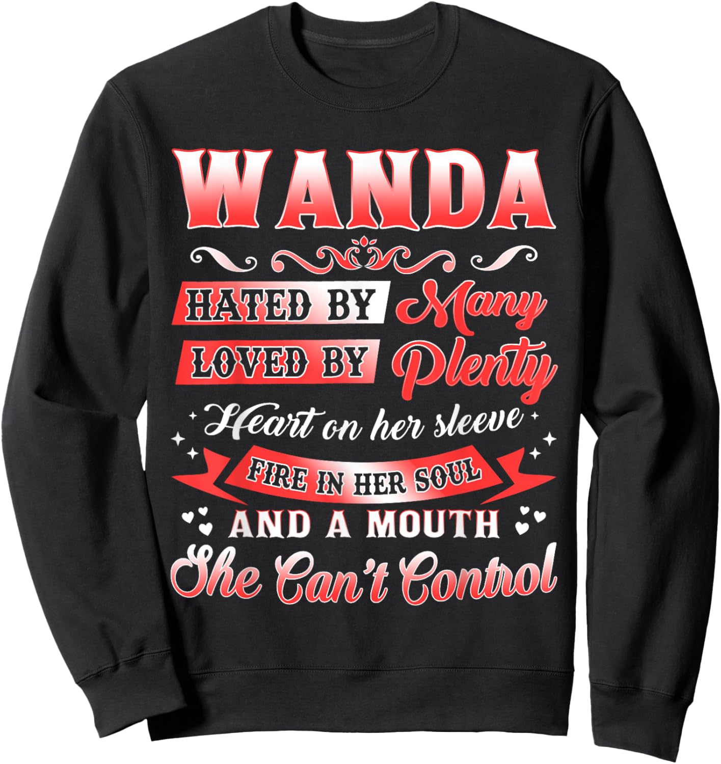 Wanda Name Shirt Personalized Wanda First Name Sweatshirt - Sweatshirt | Black