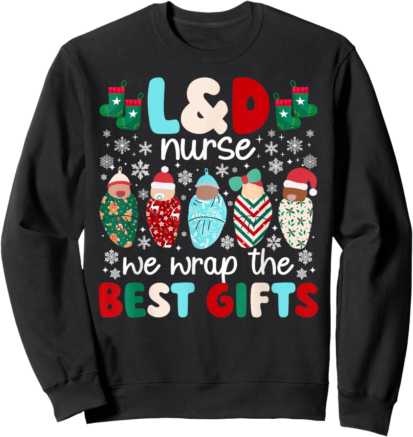 Christmas L&D Nurse Xmas Party Labor And Delivery Nurse Sweatshirt - Sweatshirt | Black