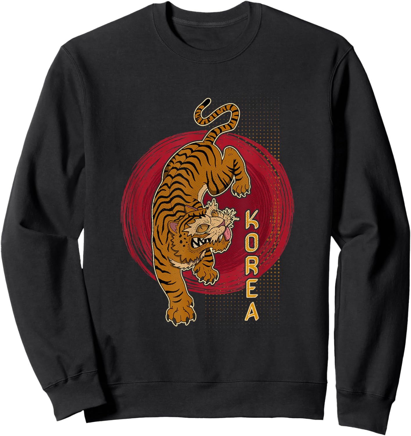 Korea tiger national souvenir ancestry Seoul Asian tourist Sweatshirt - Sweatshirt | Black