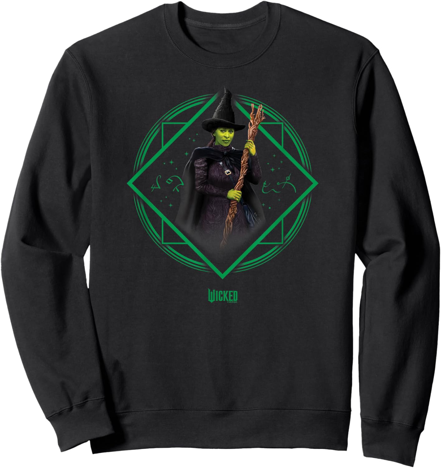 Wicked Elphaba Portrait - Black, , Small, Short Sleeve, Movie Sweatshirt - Sweatshirt | Black