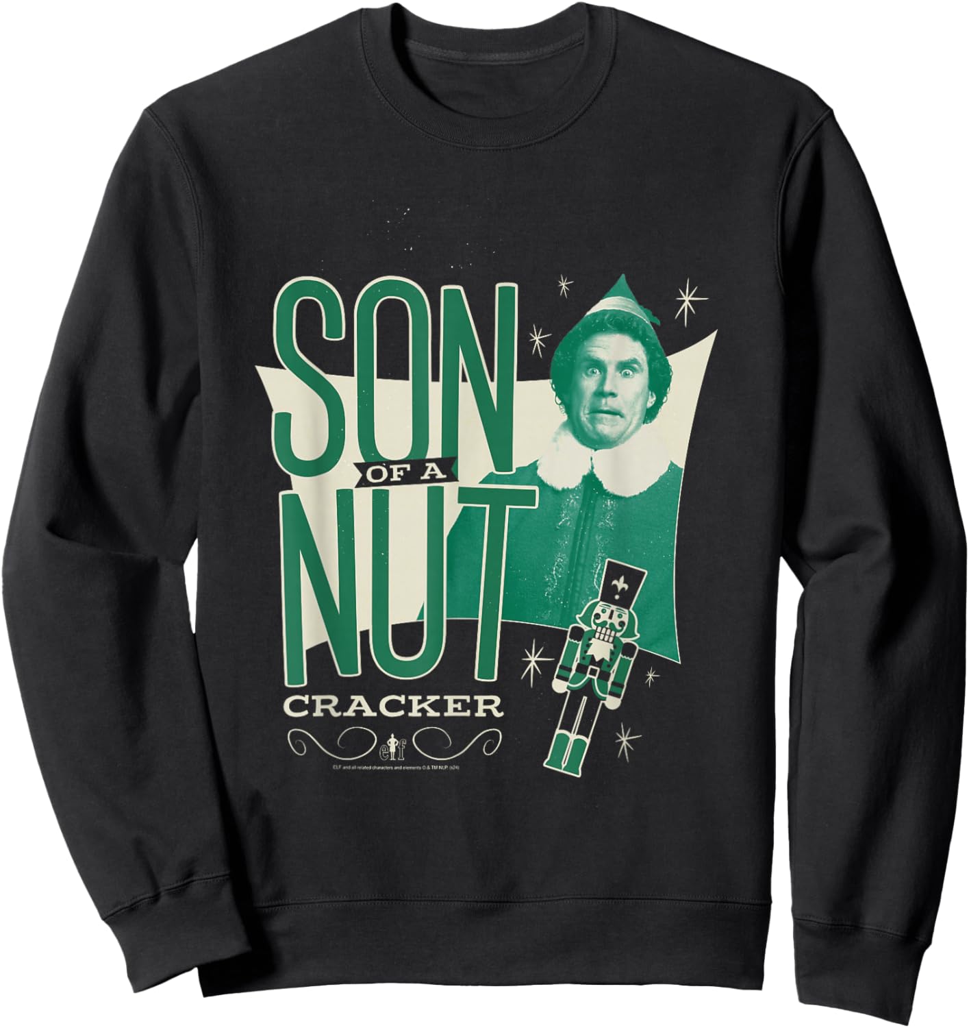 Elf Vintage Buddy Son of a Nutcracker Funny Christmas Sweatshirt - Sweatshirt | Black