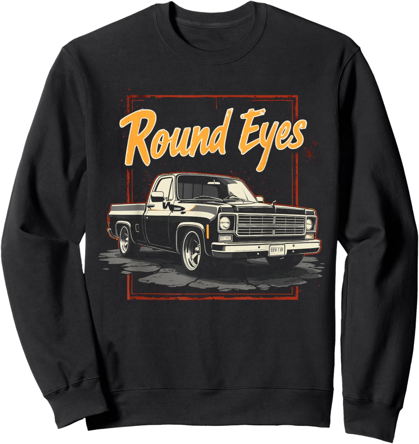 Squarebody Truck Retro Round Eyes C10/K10 Square body Truck Sweatshirt - Sweatshirt | Black