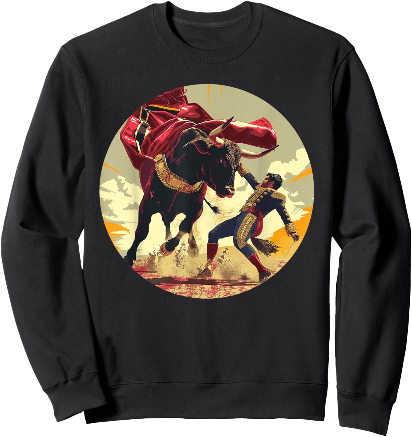 Amazing Bull Fight for Matador Lovers Sweatshirt - Sweatshirt | Black
