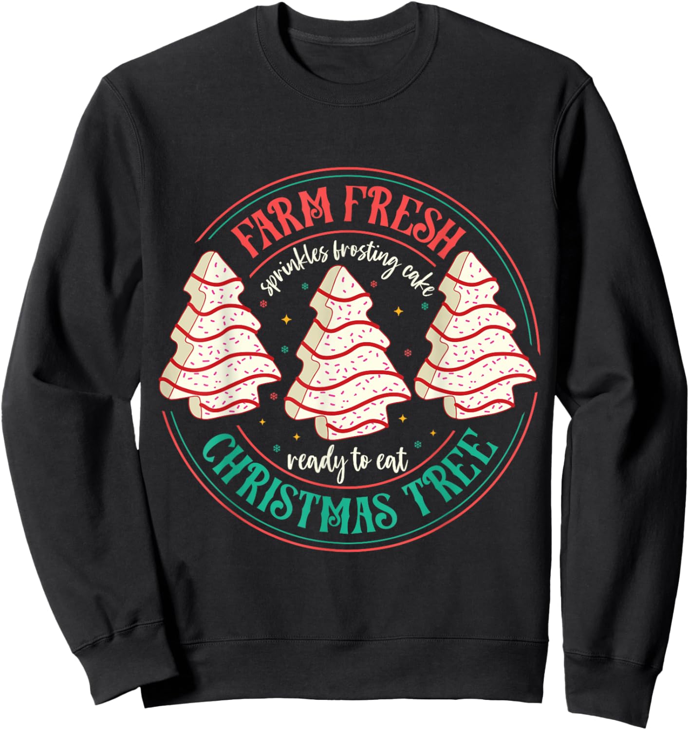 Farm Fresh Christmas Tree Cakes -Kids Black Christmas Tree Holiday Sweatshirt - Sweatshirt | Black