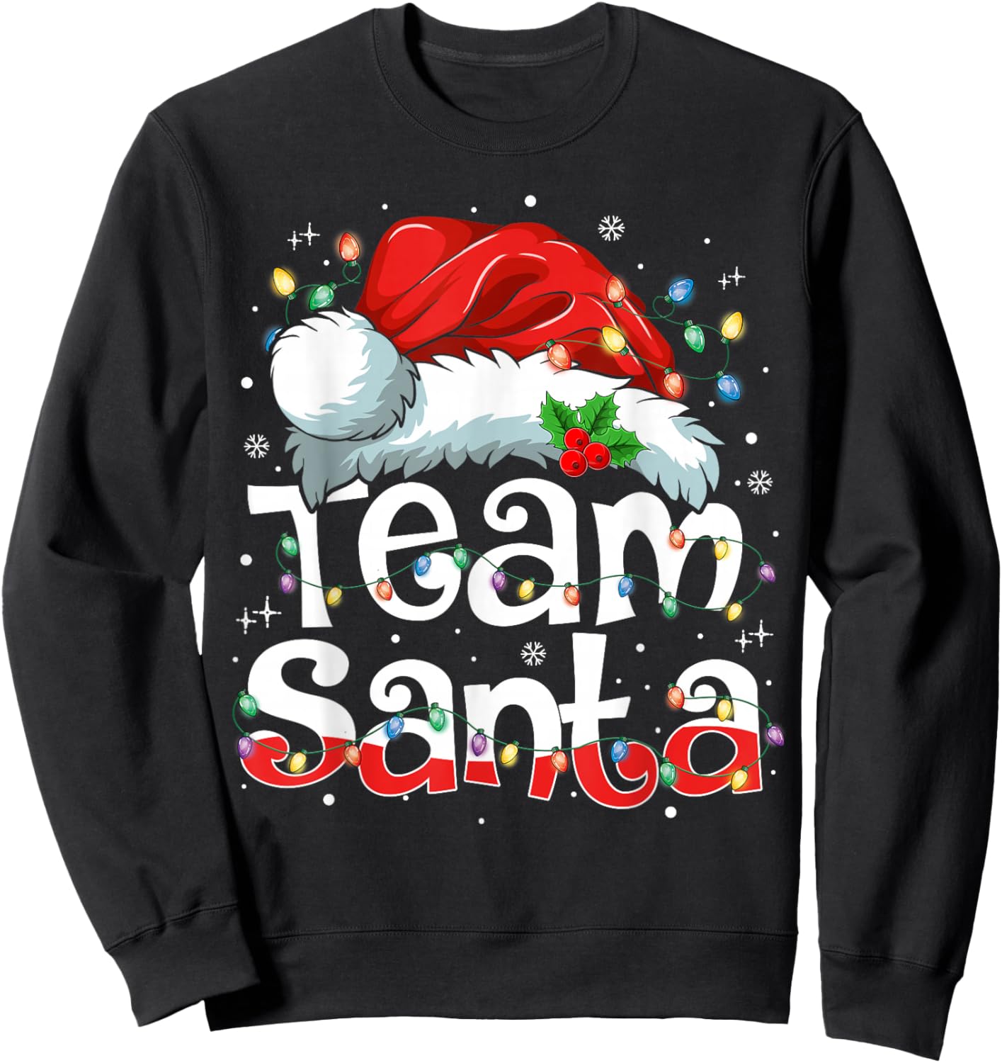 Team Santa Claus Christmas Family Matching Pajama Funny Xmas Sweatshirt - Sweatshirt | Black