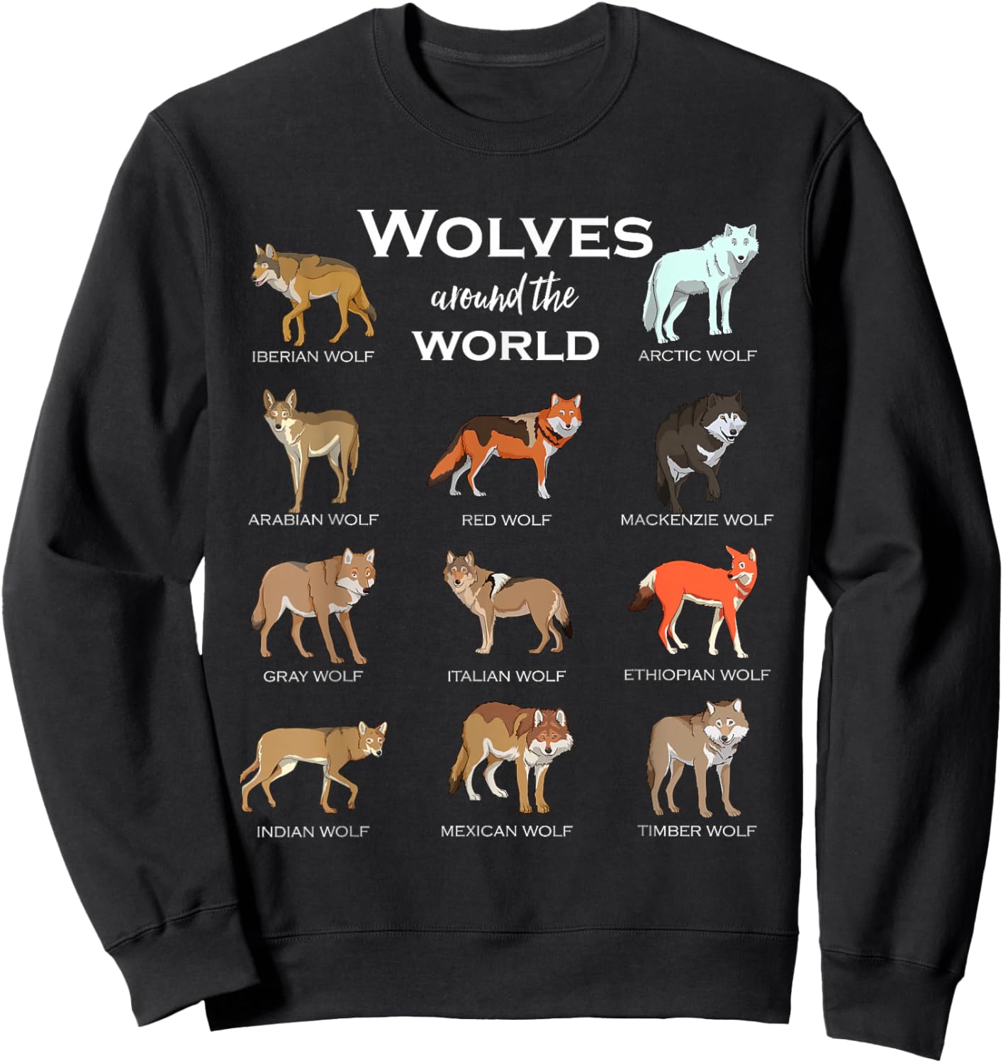 Wolves of the World Sweatshirt - Sweatshirt | Black