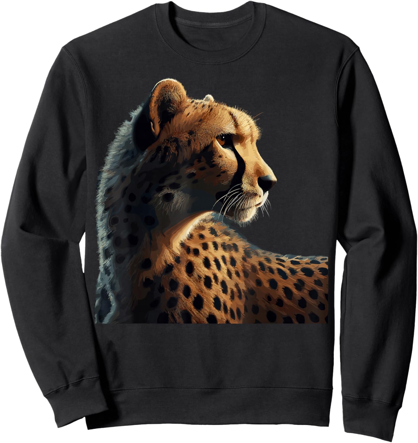 Leopard Cheetah Tiger Leopard Face Lion Cat Sweatshirt - Sweatshirt | Black