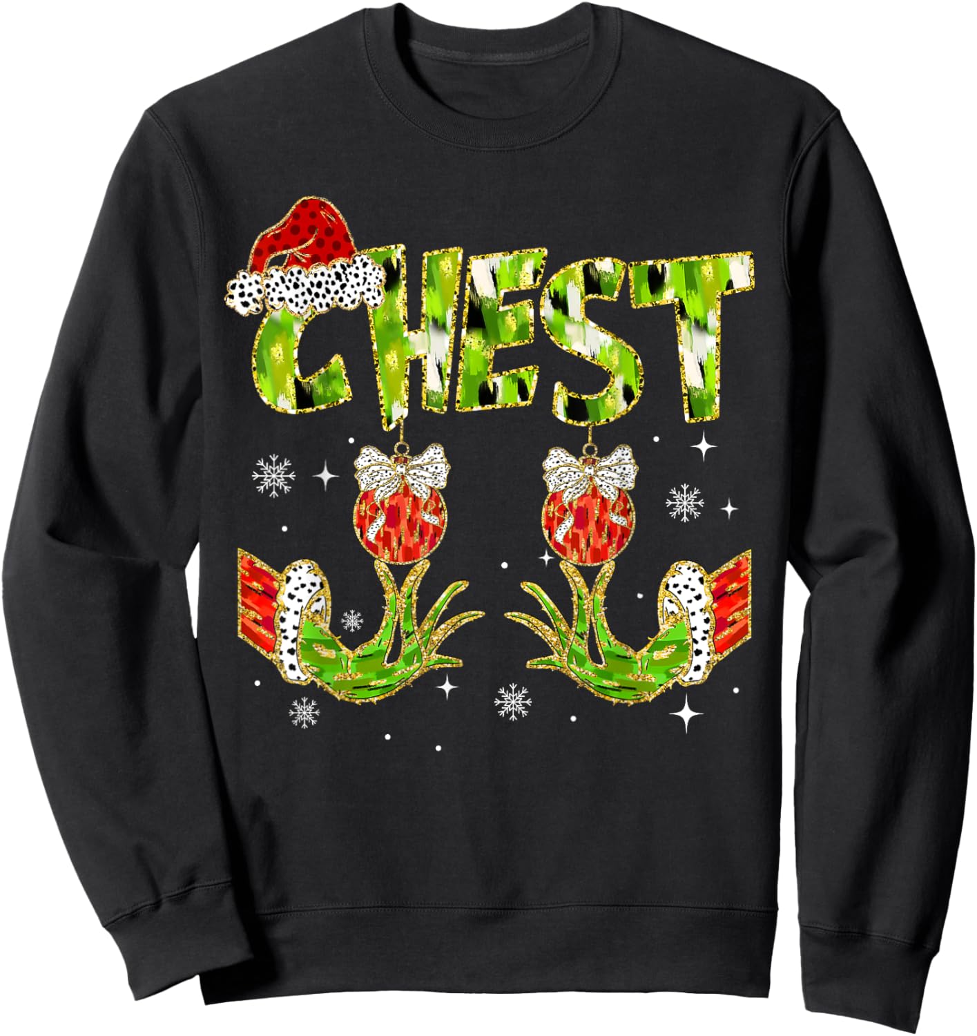 Chest Nuts Matching Chestnuts Funny Christmas Couples Women Sweatshirt - Sweatshirt | Black
