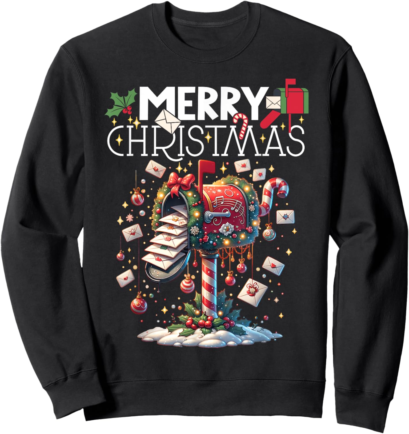 Merry Christmas Xmas Postal Worker Funny Sweatshirt - Sweatshirt | Black