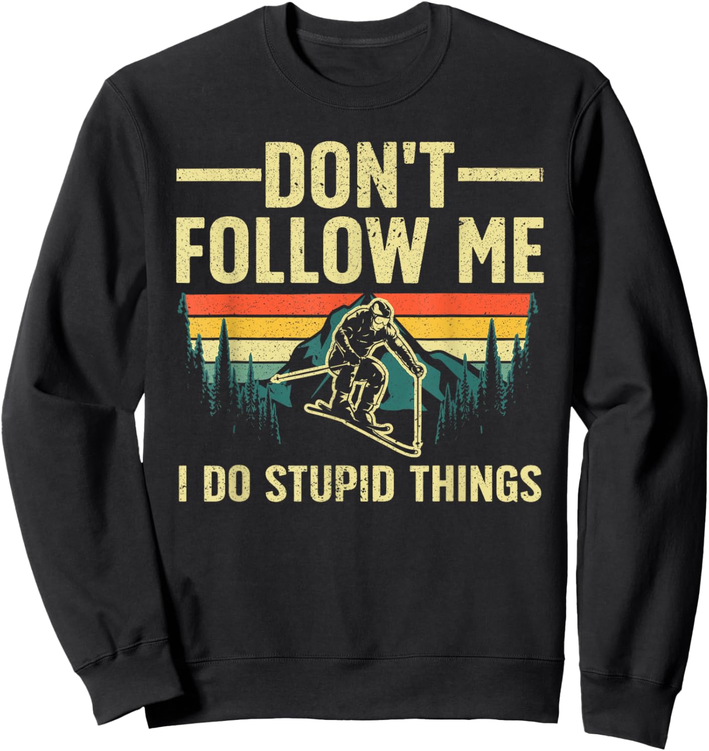 Cool Skiing Design Women Snow Skier Ski Lover Skiing Sweatshirt - Sweatshirt | Black
