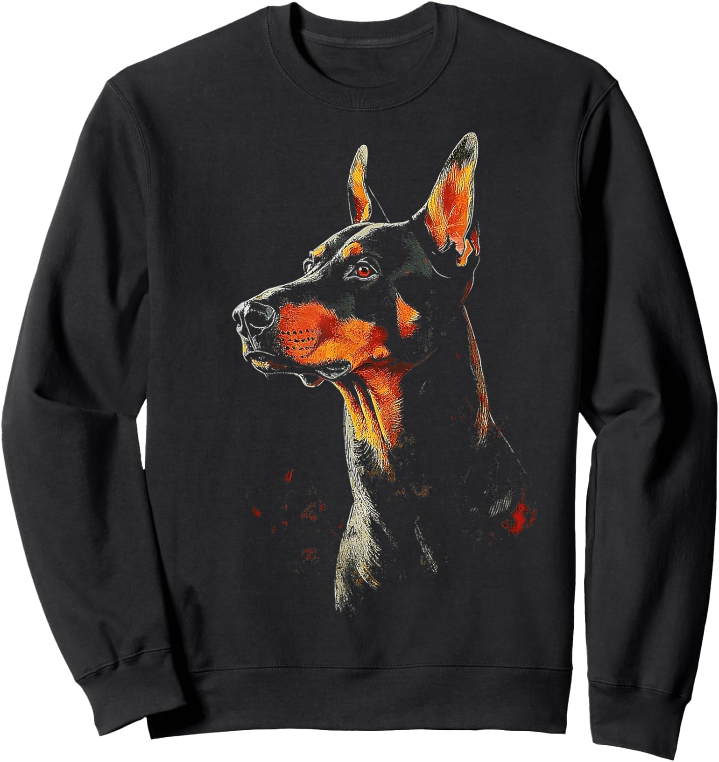 Doberman Dog Motif Pet Artwork Doberman Sweatshirt - Sweatshirt | Black