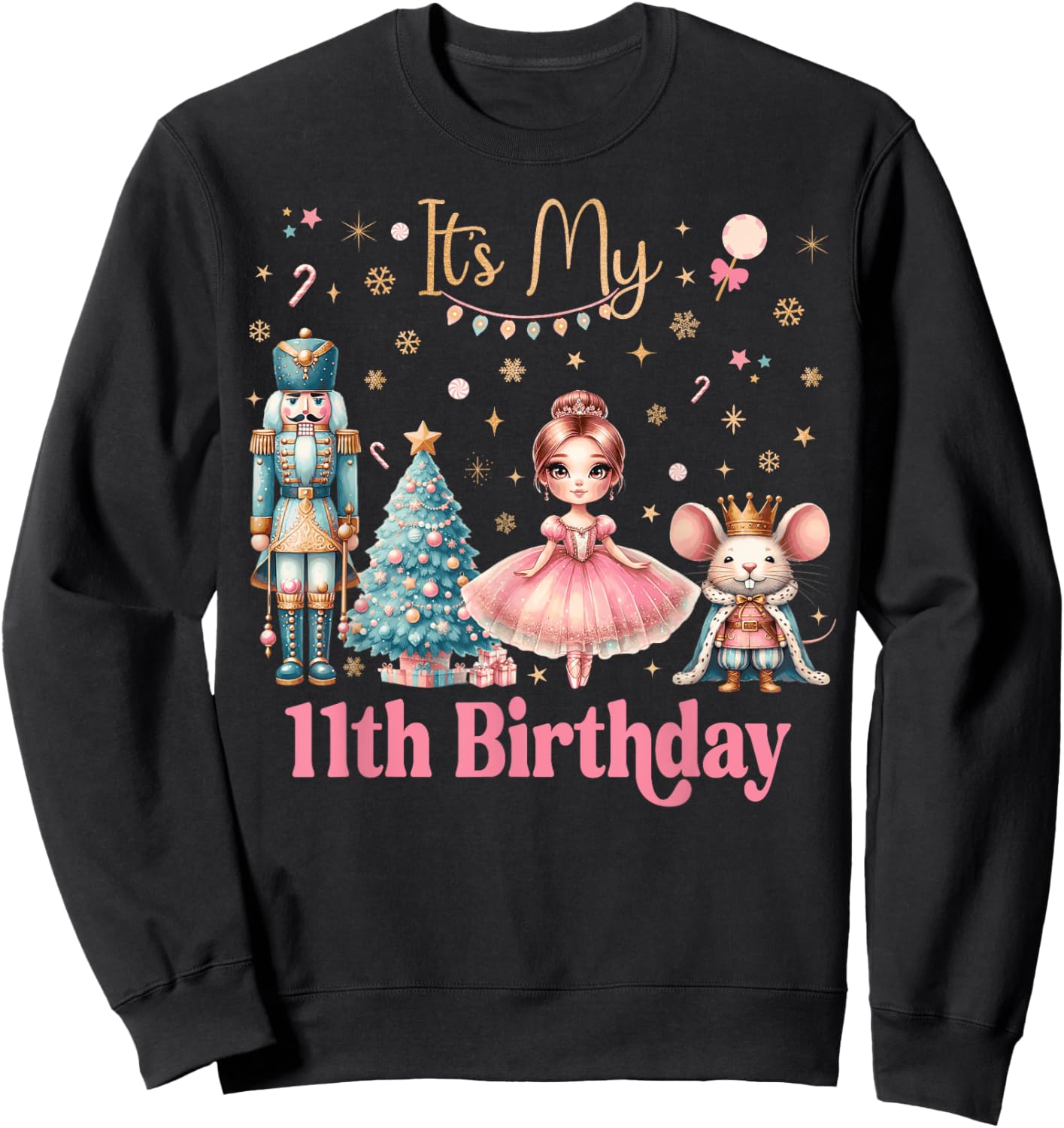 Nutcracker Birthday Girl Party Xmas Costume Sweatshirt - Sweatshirt | Black