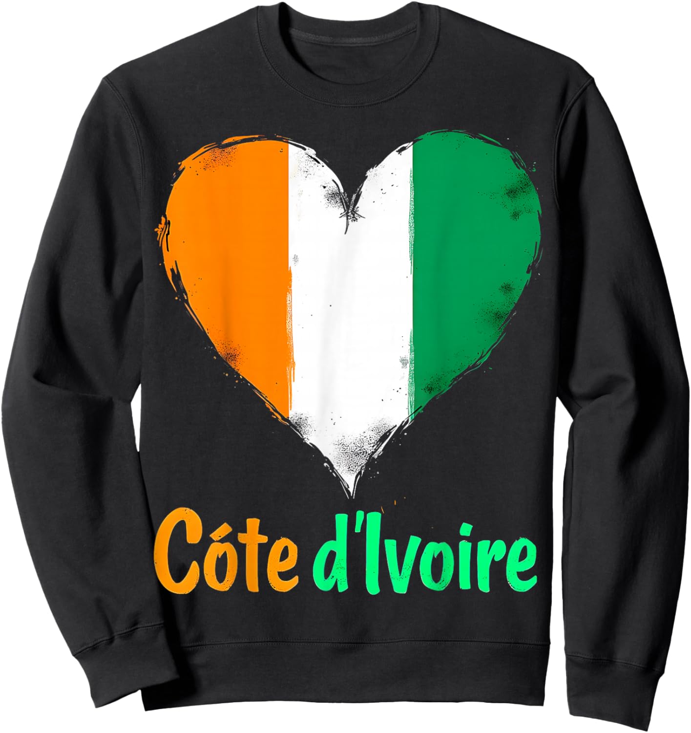 Ivory Coast Cote d'Ivoire Flag Sweatshirt - Sweatshirt | Black