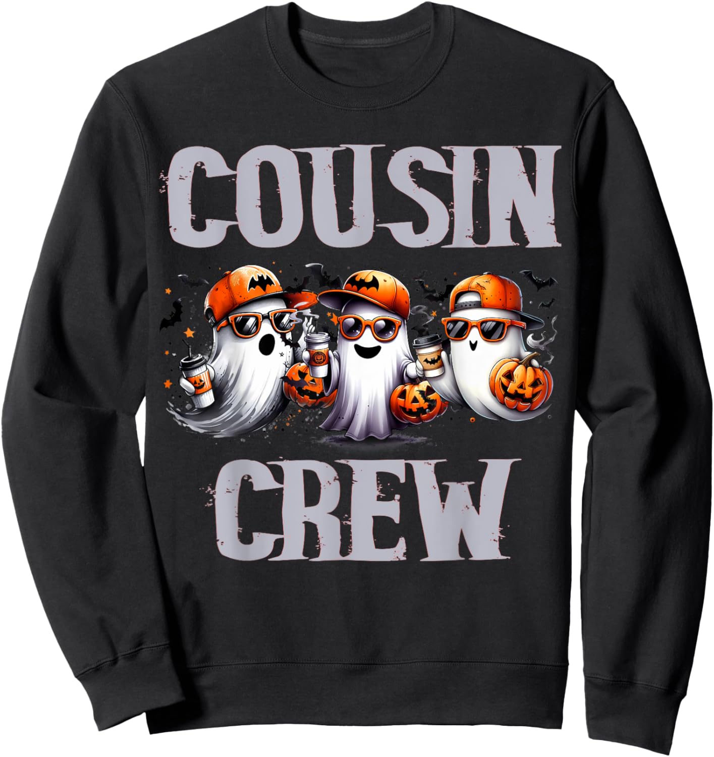 Halloween Cousin Crew Boo Ghost Kid Girl Boy Toddler Funny Sweatshirt - Sweatshirt | Black
