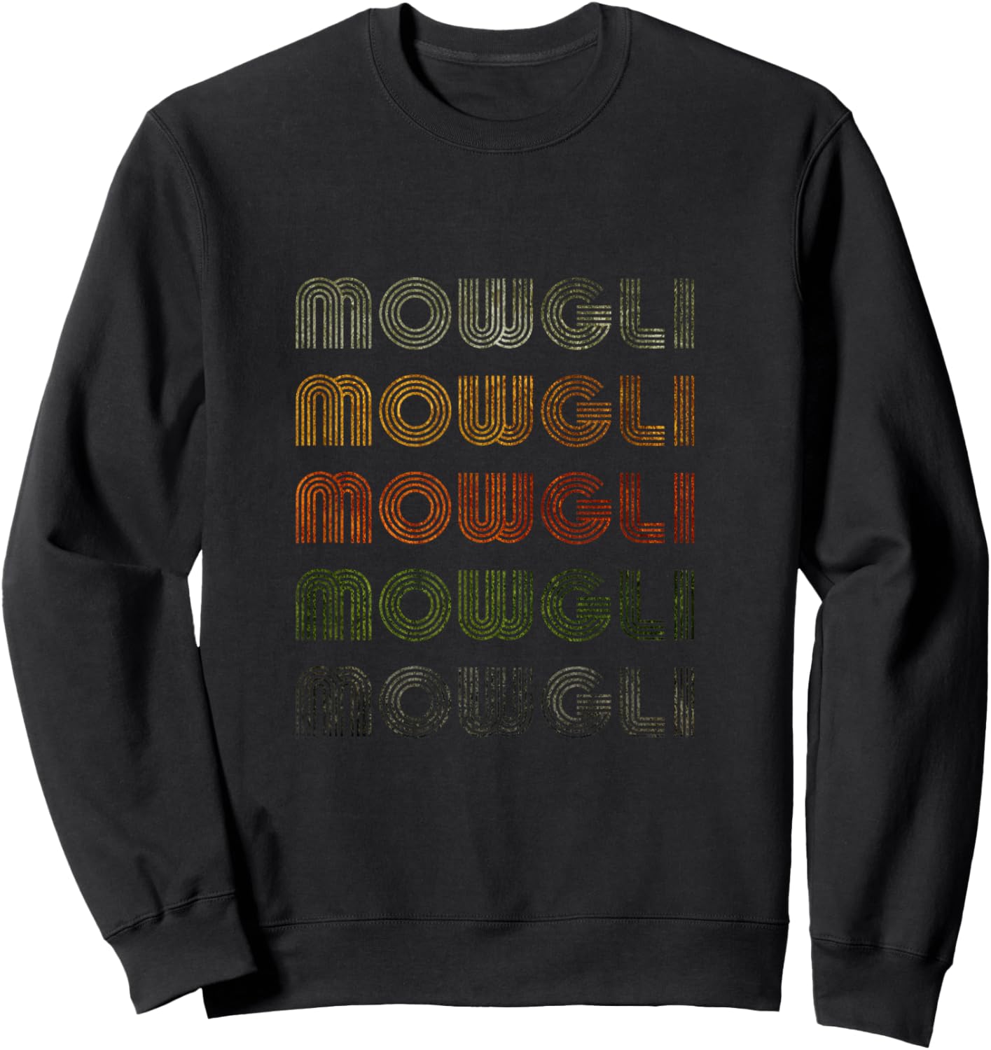 Love Heart Mowgli Grunge Vintage Style Black Mowgli Sweatshirt - Sweatshirt | Black