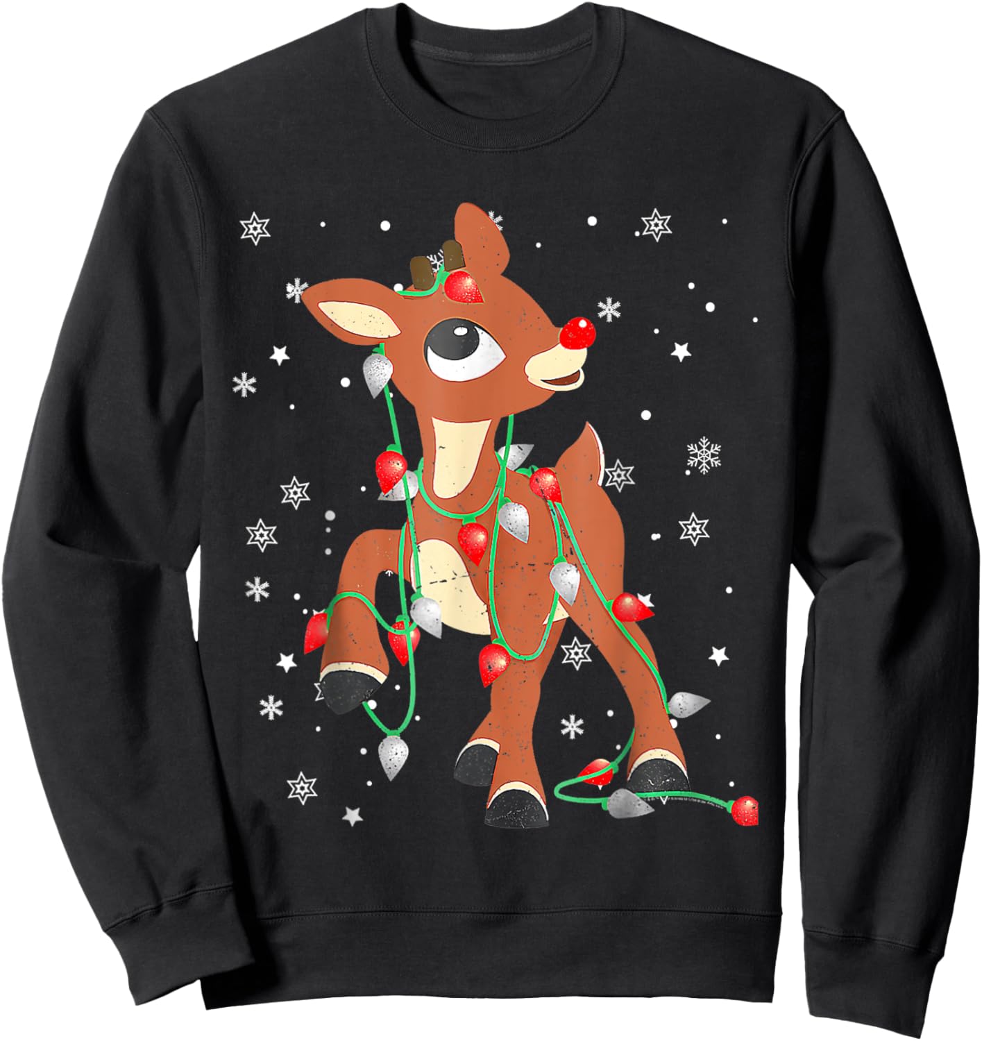Rudolph The Red Nose Reindeer For Kids And Christmas Fan Sweatshirt - Sweatshirt | Black