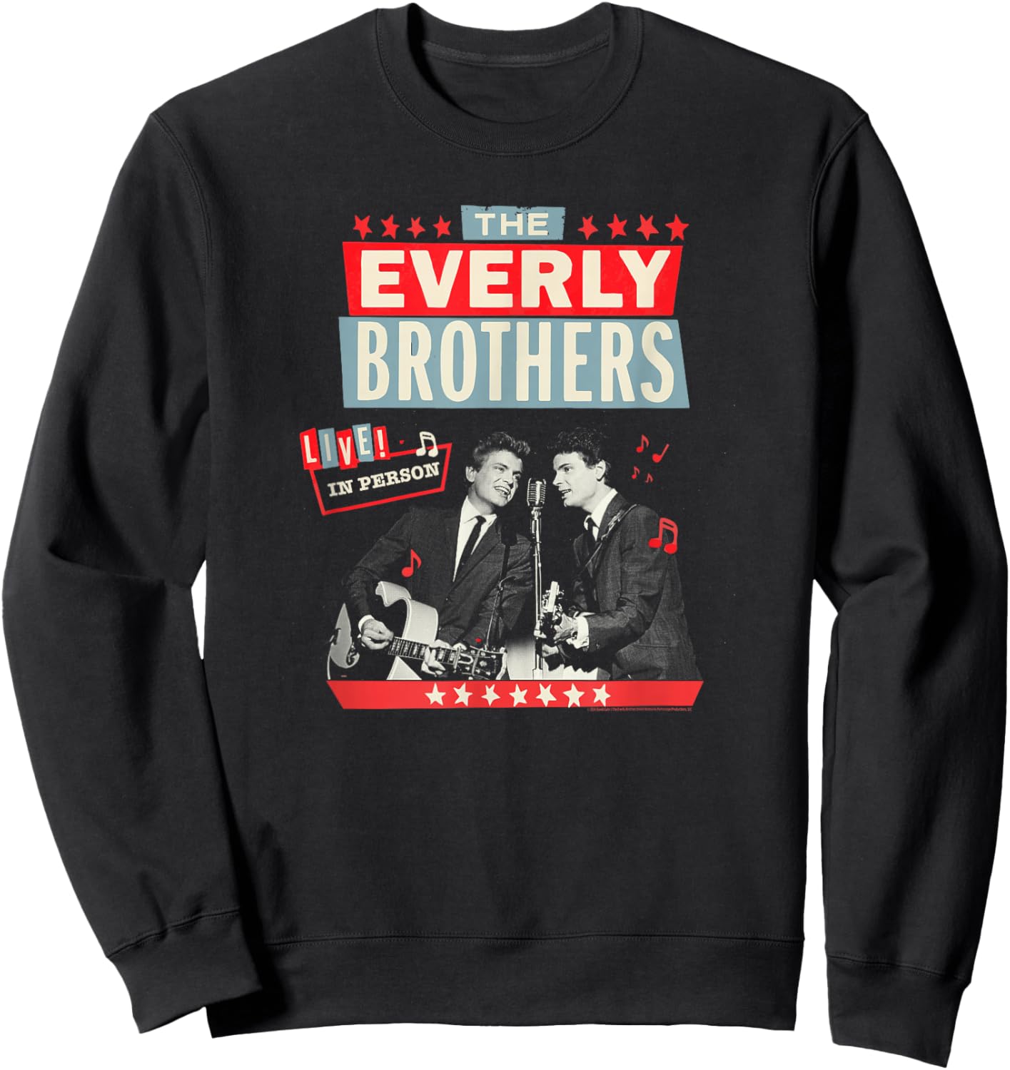 The Everly Brothers Live In Person Vintage Poster Design Sweatshirt - Sweatshirt | Black