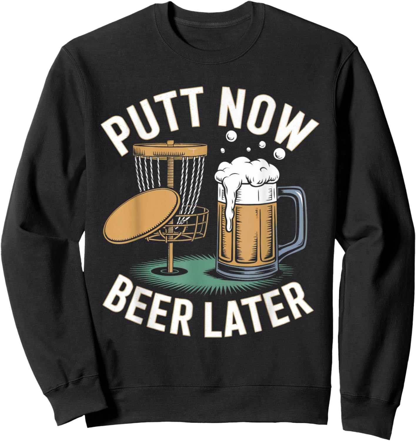 Funny Disc Golf Design Women Disc Golf Beer Golfer Sweatshirt - Sweatshirt | Black