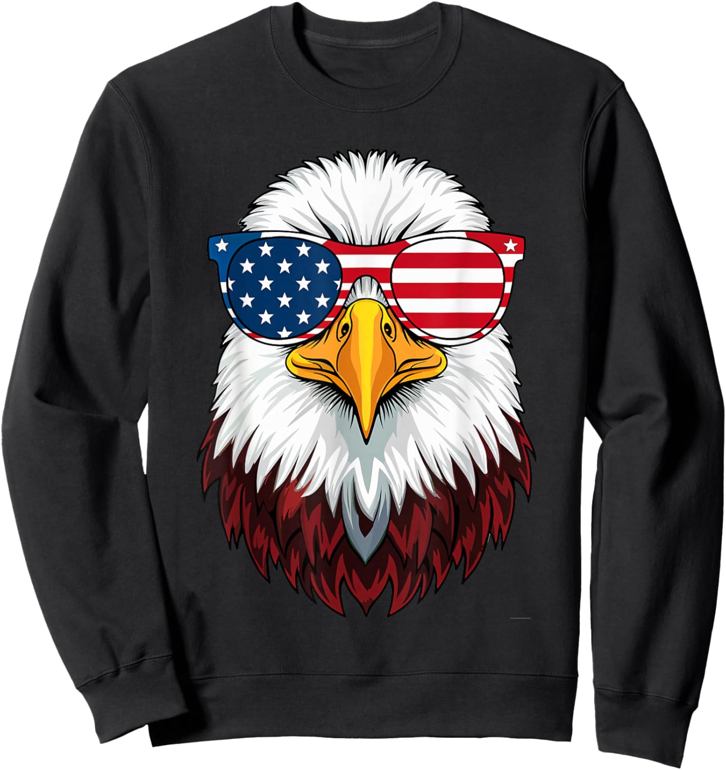 American Flag Patriotic Eagle Shirt Men Boys 4th of July Sweatshirt - Sweatshirt | Black