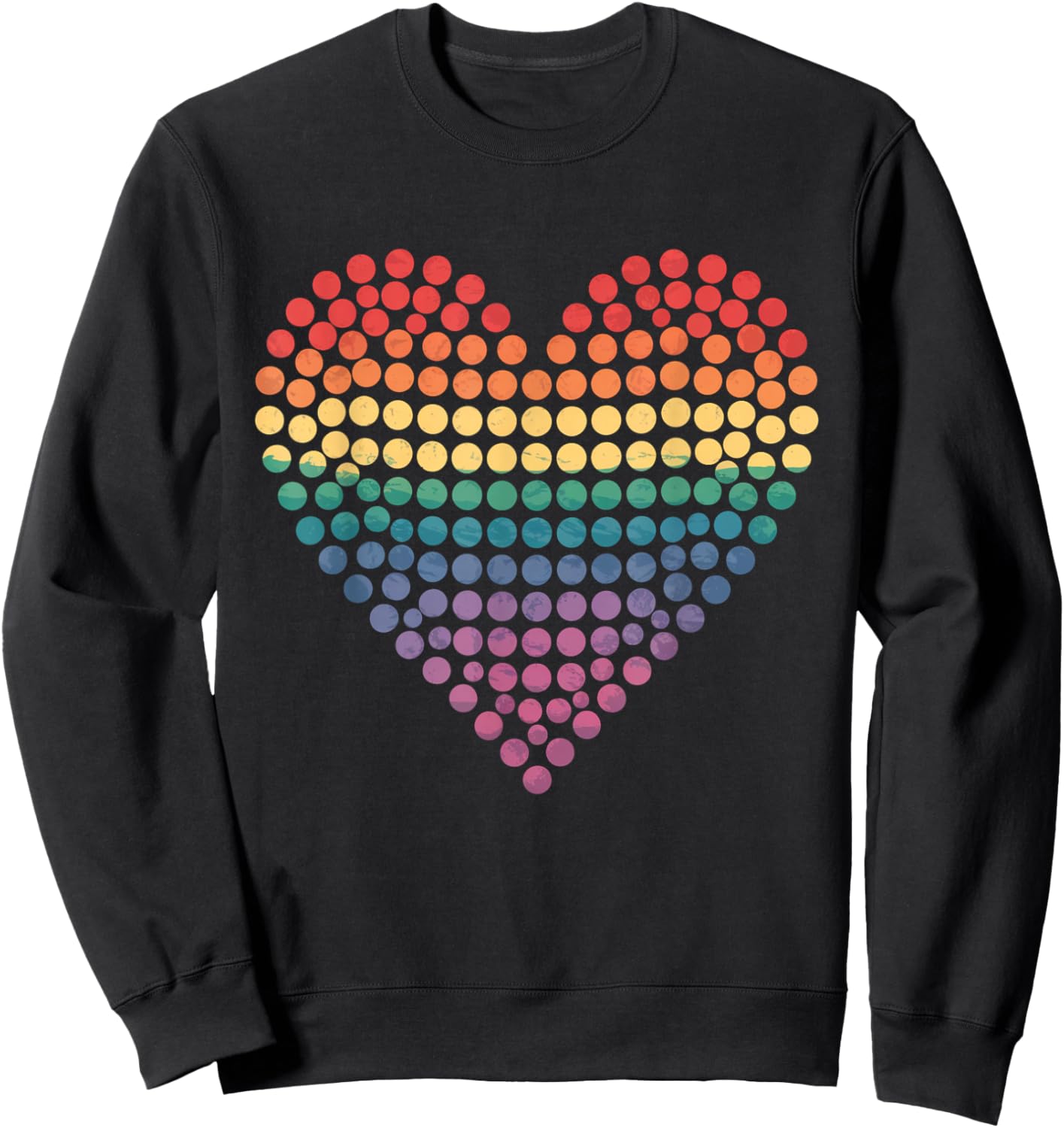 Novelty Love Polka Dot Heart Tops Sweatshirt - Sweatshirt | Black