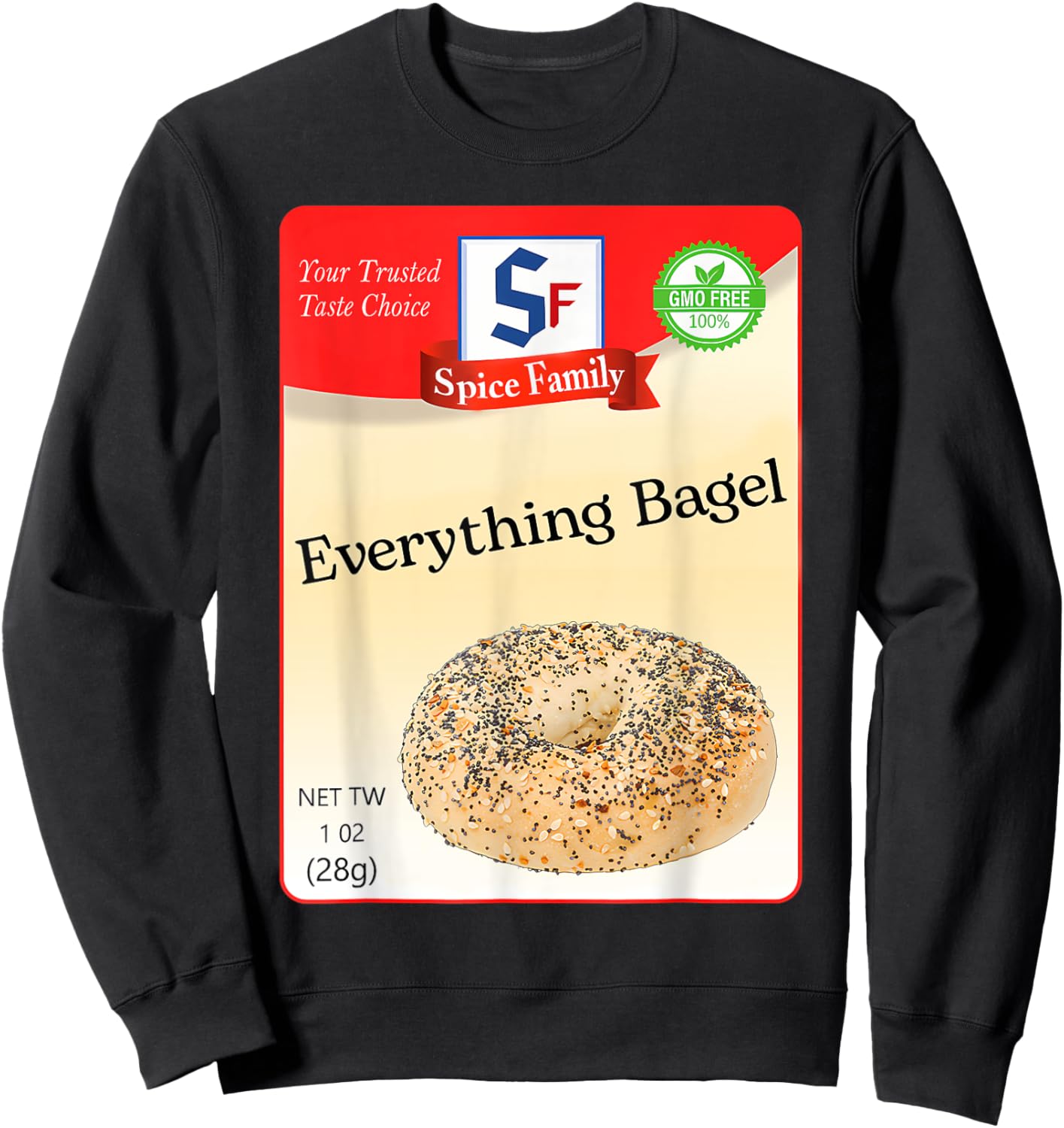 Everything Bagel Condiment Holiday Spice Group Costumes Sweatshirt - Sweatshirt | Black