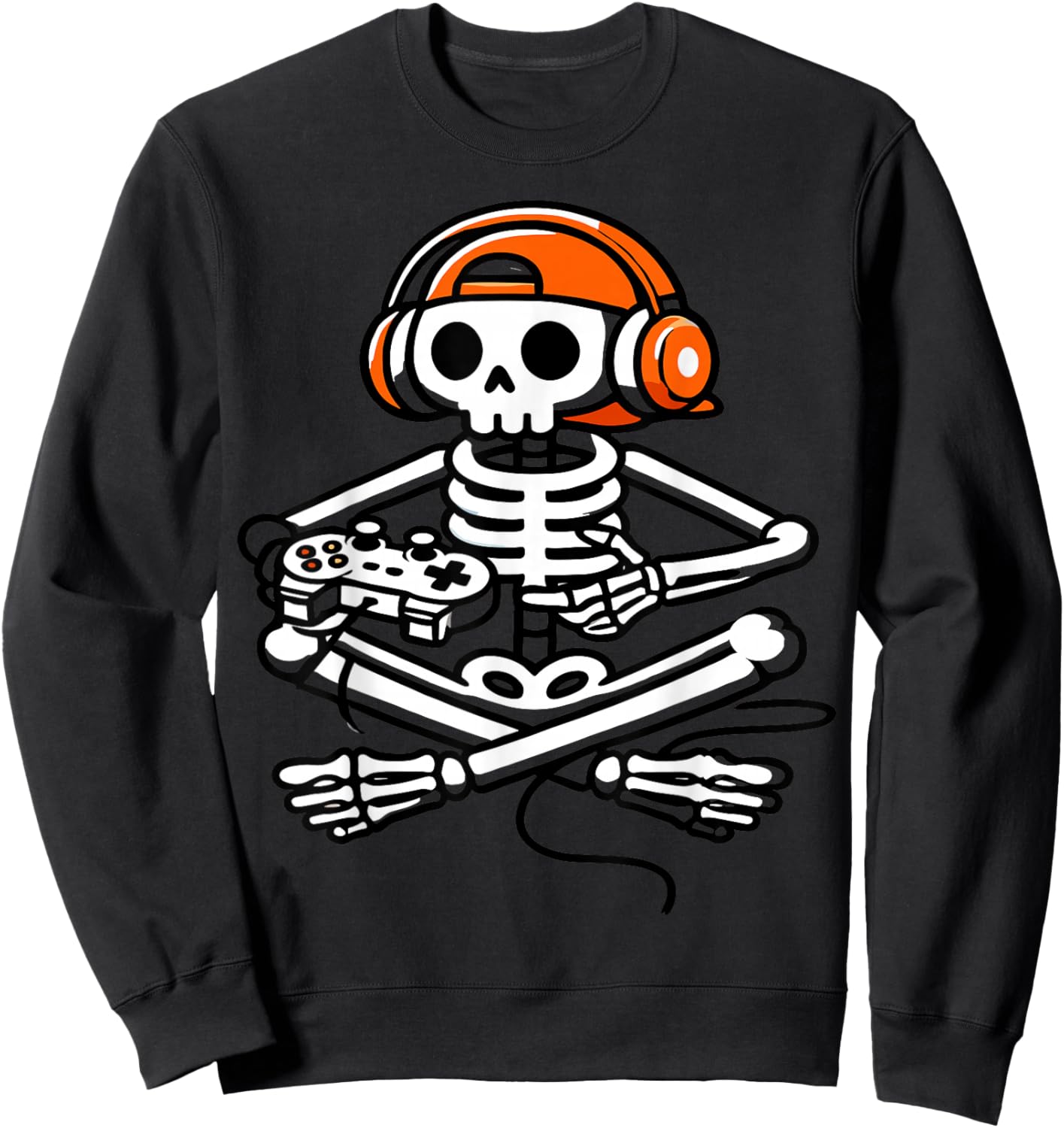 Funny Skeleton Playing Video Game Boys Men Kids Sweatshirt - Sweatshirt | Black