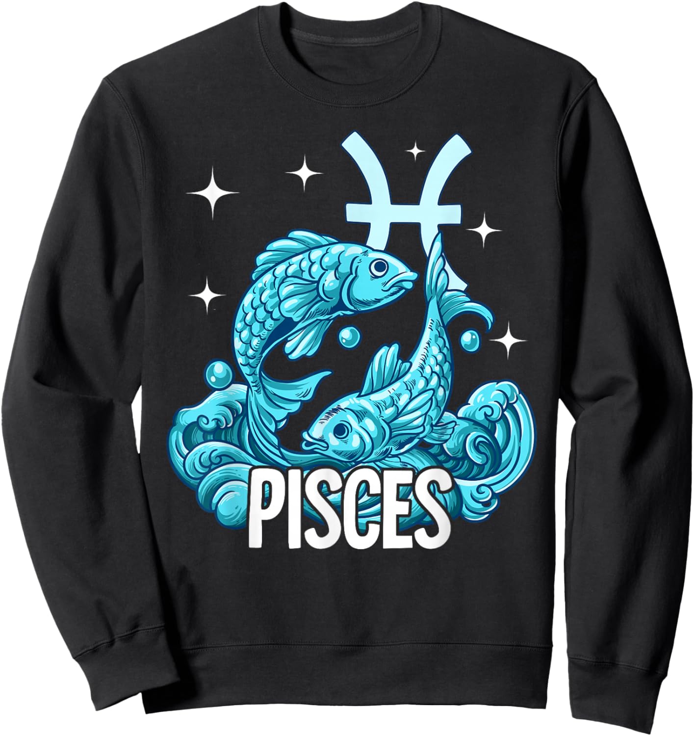 Pisces Zodiac Sign Sweatshirt - Sweatshirt | Black