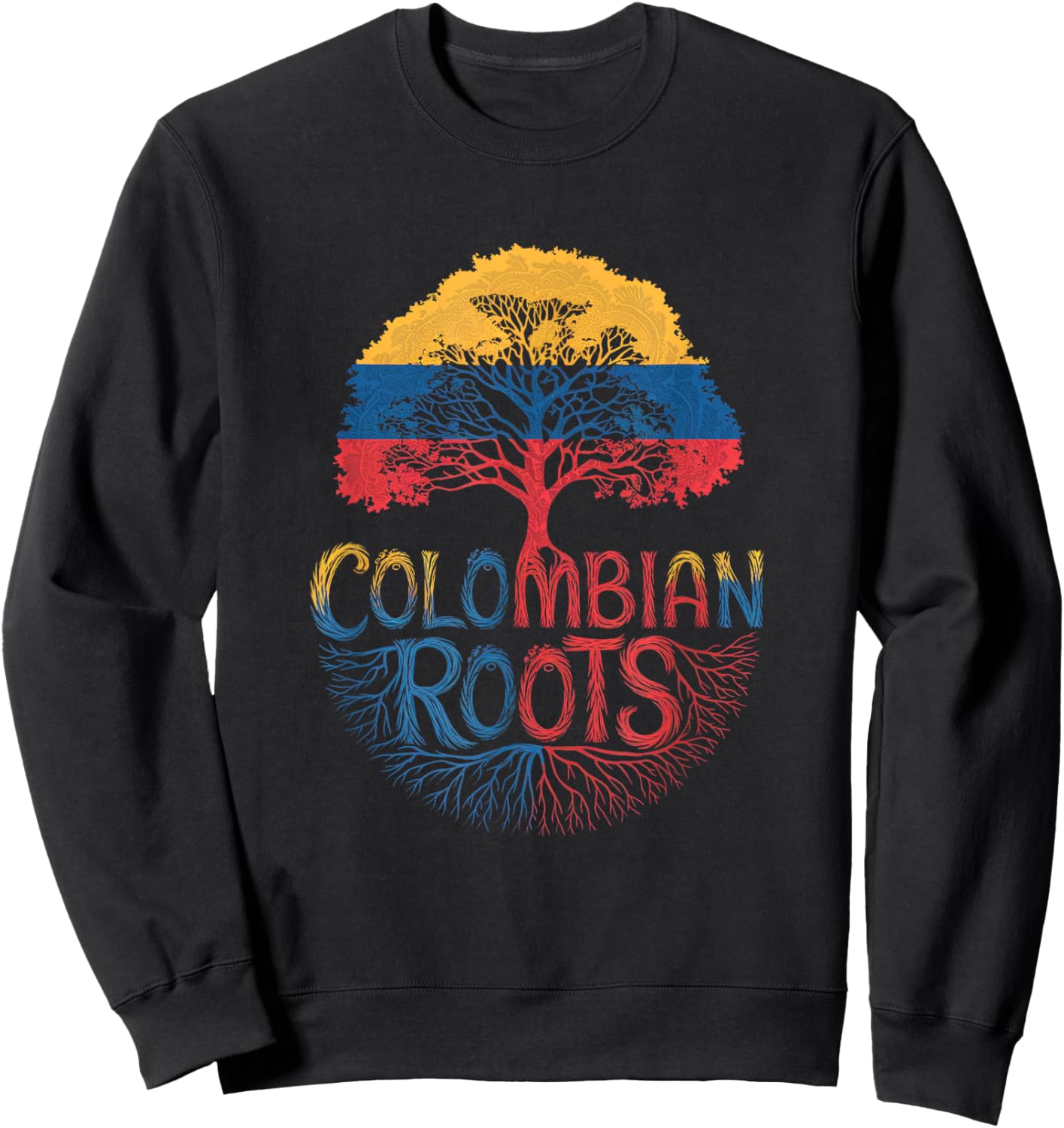 Colombian Roots - Colombia Flag Colors Family Tree Souvenir Sweatshirt - Sweatshirt | Black