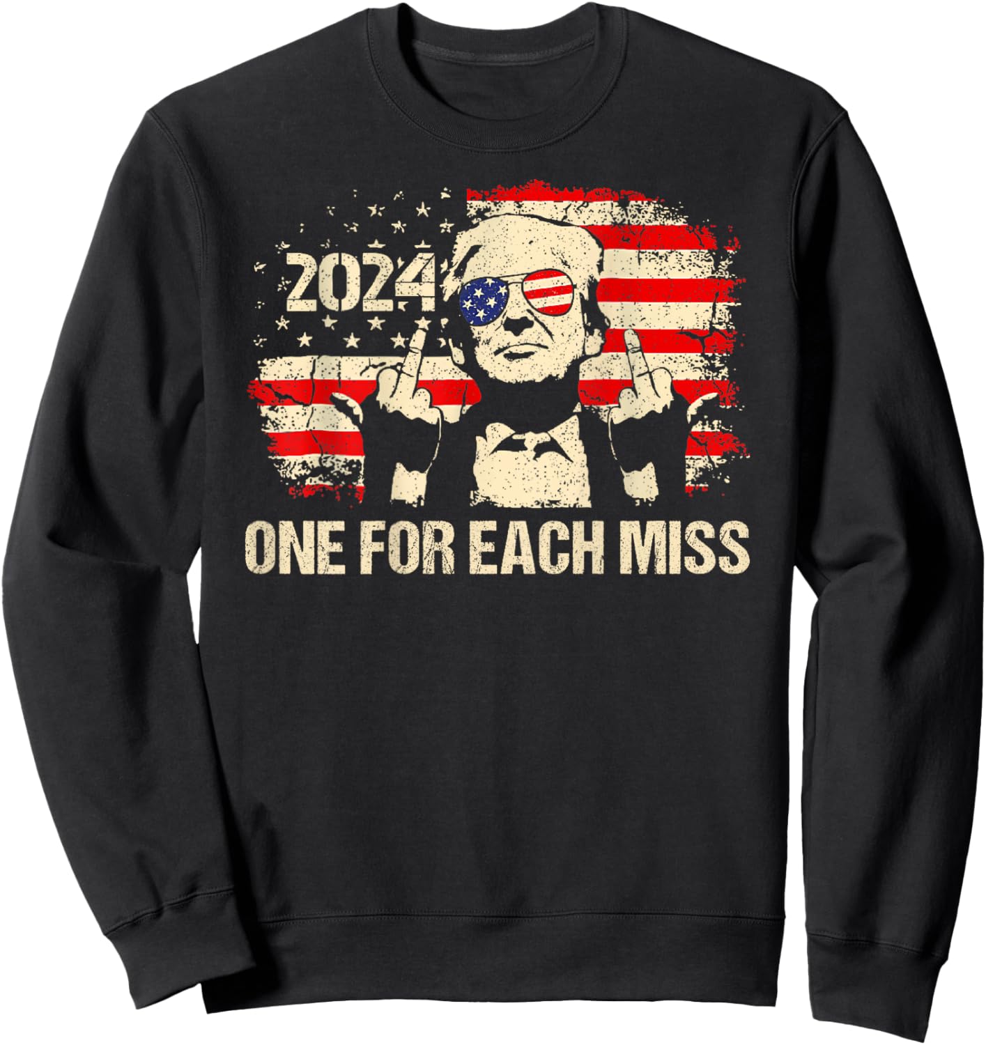 (BACK) Trump One For Each Miss Trump Shirt Vote Trump 2024 Sweatshirt - Sweatshirt | Black