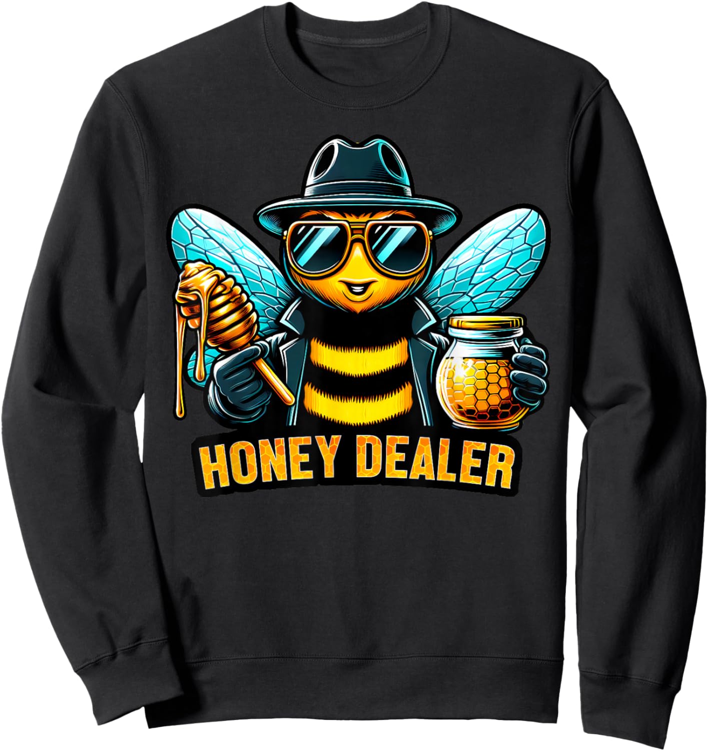 Honey Dealer Beekeeper Honeycomb Beekeeping Queen Bees Sweatshirt - Sweatshirt | Black