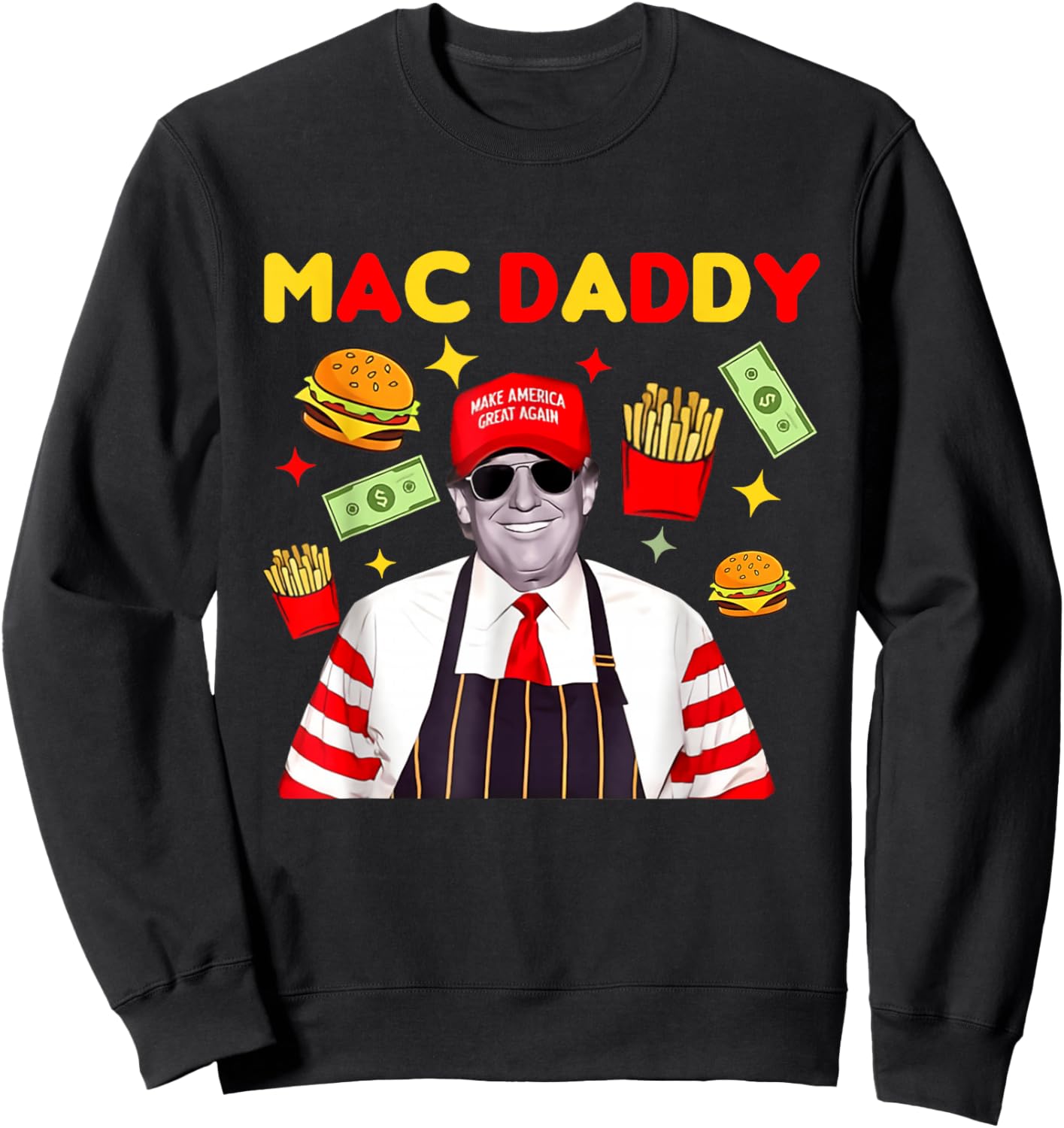 Trump Mac Daddy - Black - Small - Short Sleeve - Classic Fit - Cartoon Theme - All Seasons Sweatshirt - Sweatshirt | Black