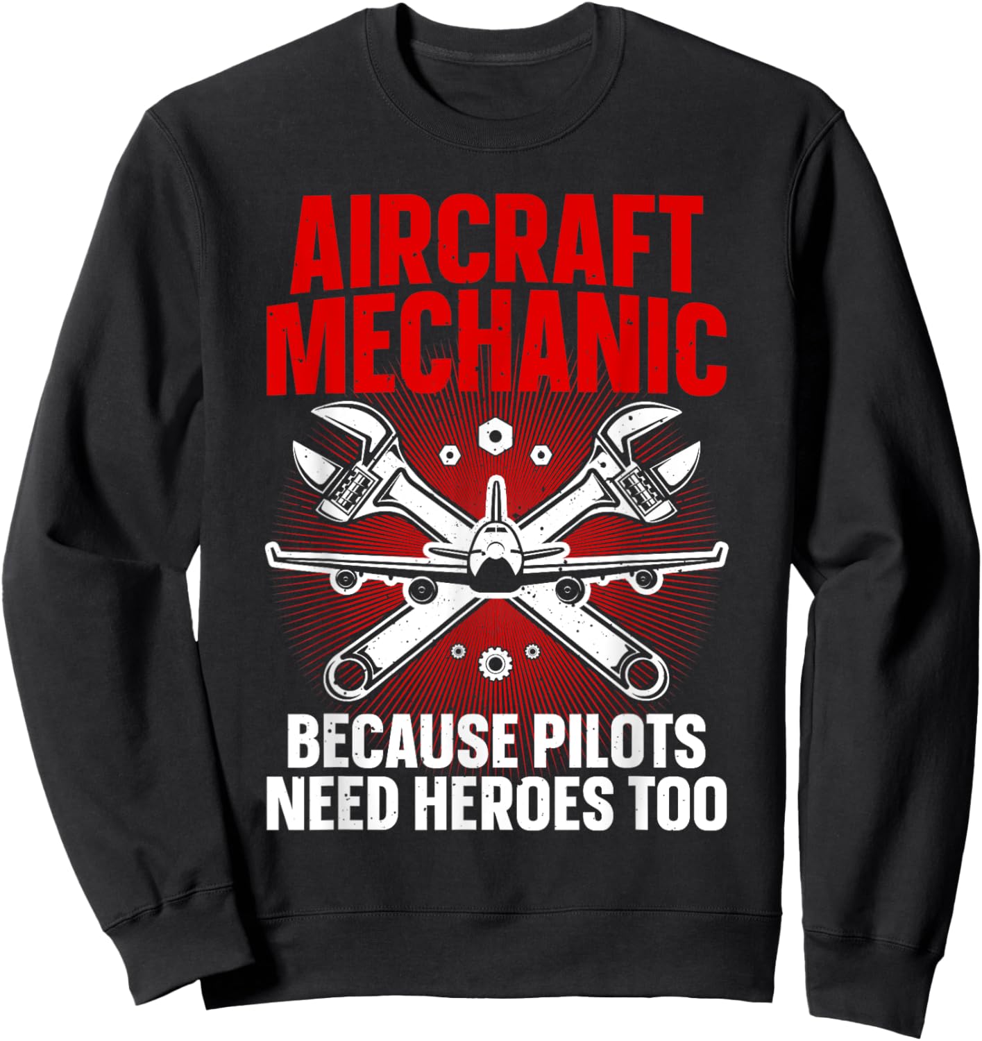 Cool Aircraft Mechanic Art Women Aviation Mechanic Sweatshirt - Sweatshirt | Black
