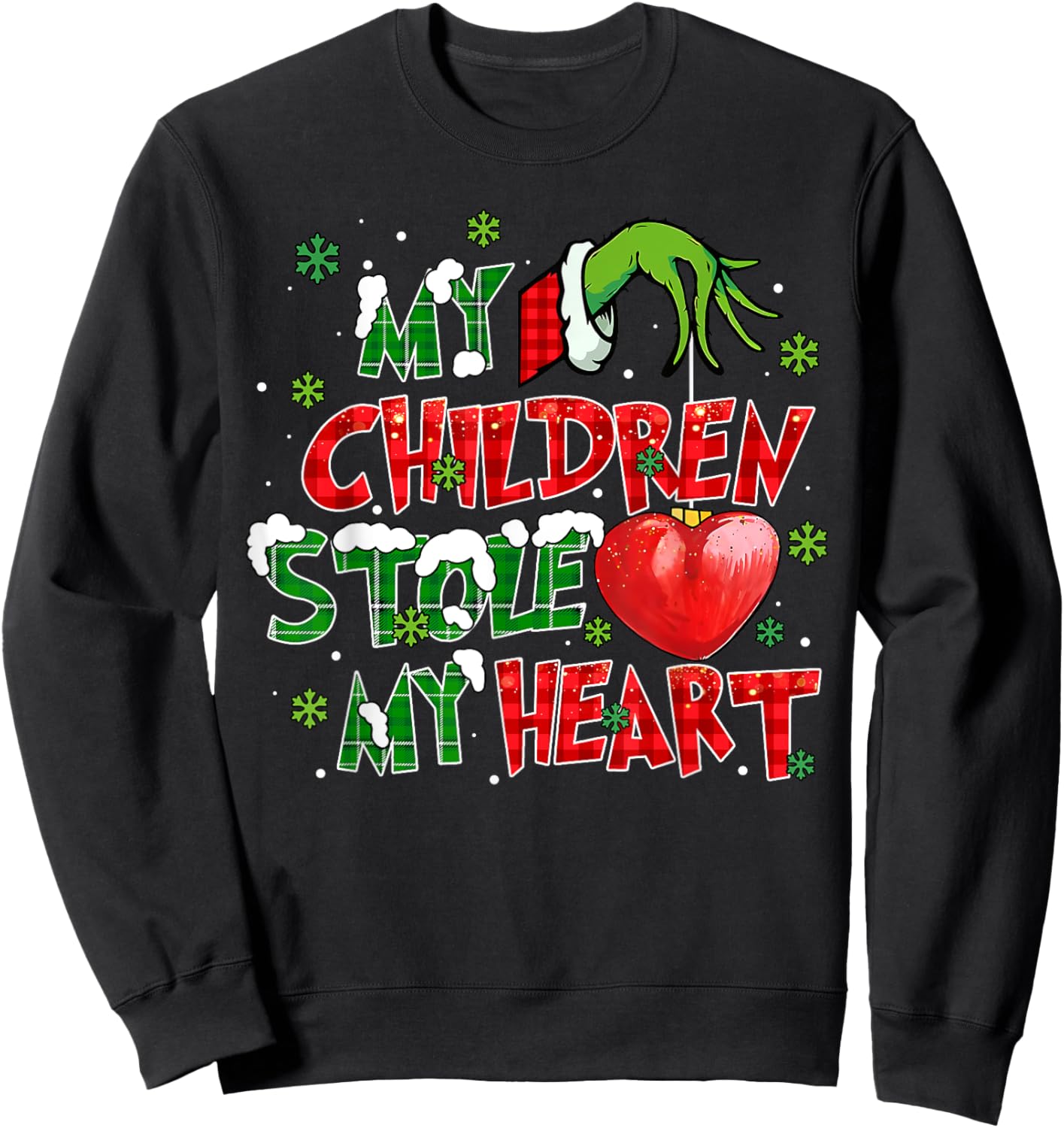 My Children Stole My Heart Xmas Christmas Holiday Teacher Sweatshirt - Sweatshirt | Black